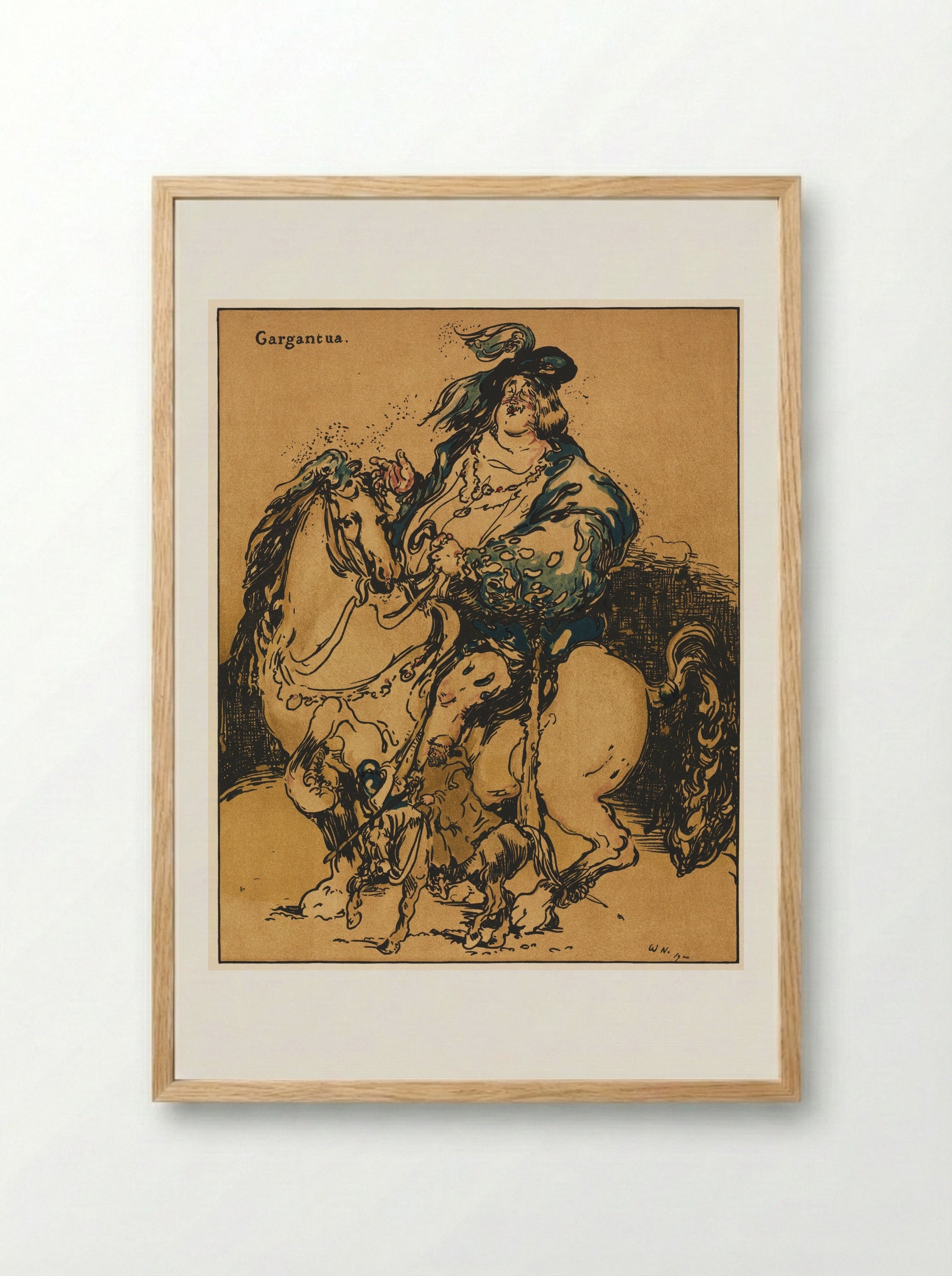 Characters of Romance: Gargantua - William Nicholson - Framed Print Wood