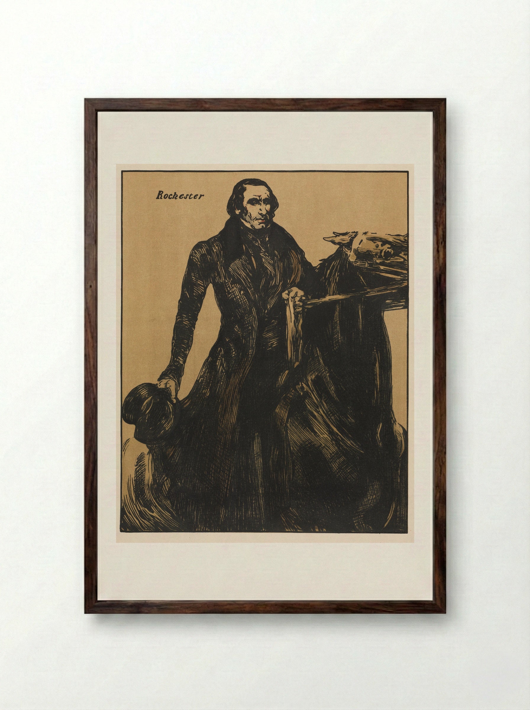 Characters of Romance: Rochester - William Nicholson - Framed Print Dark Wood