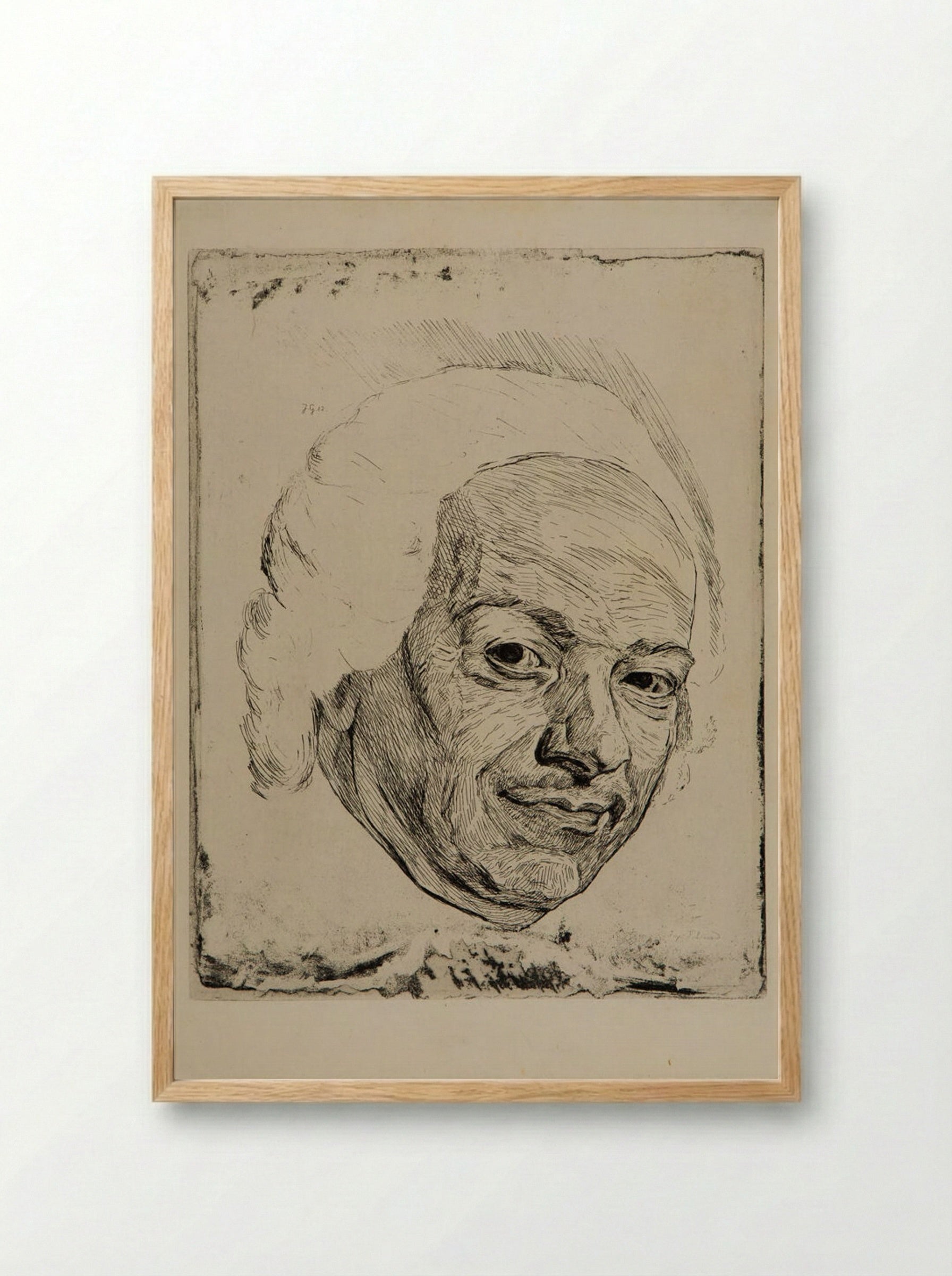 Chardin (Portrait Etching) - Jules de Goncourt - Framed Print Wood
