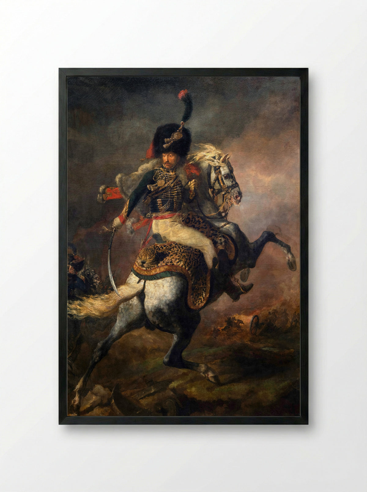 Charging Chasseur - Théodore Géricault - Framed Print Black