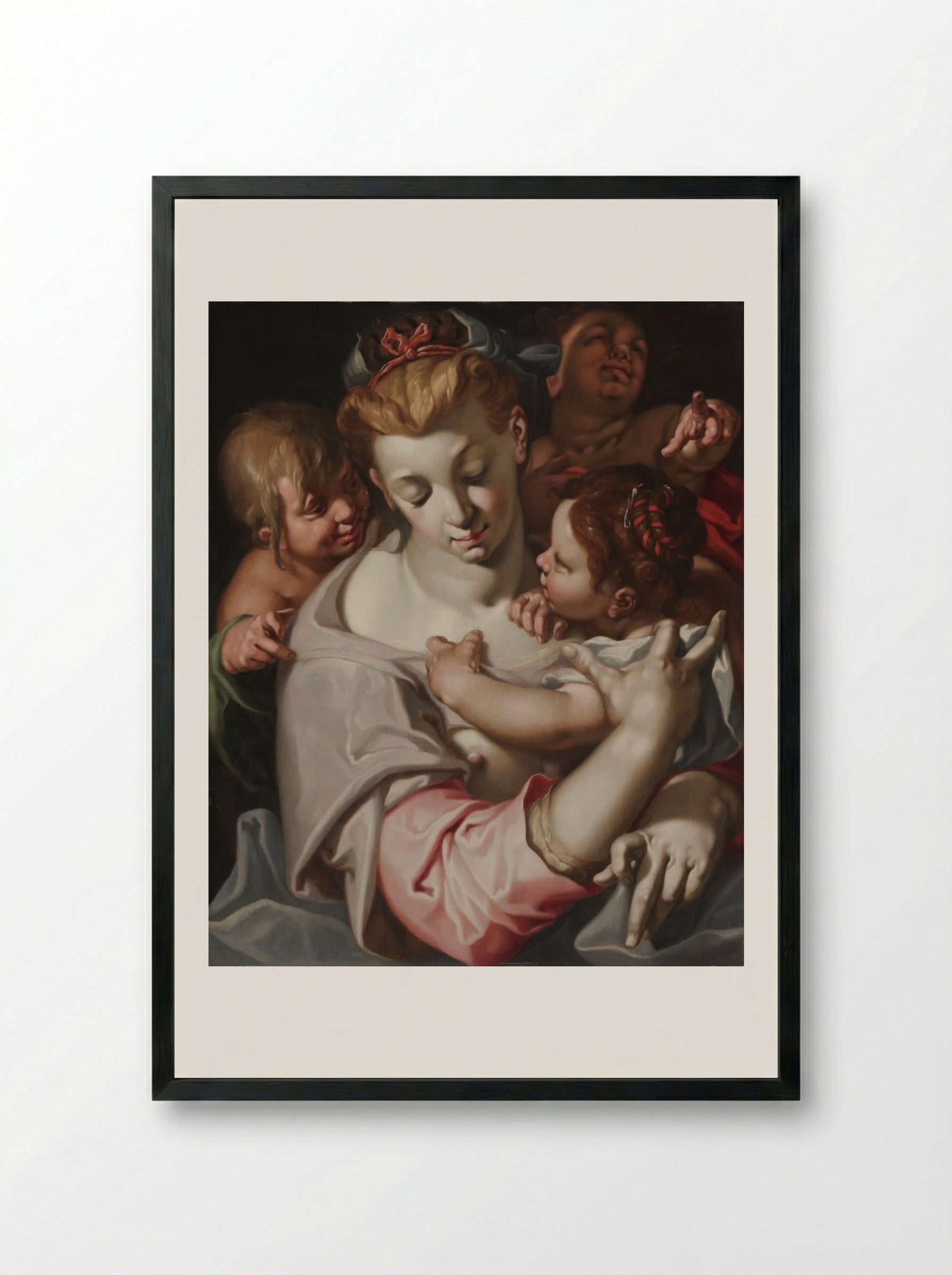 Charity - Abraham Bloemaert - Framed Print Black
