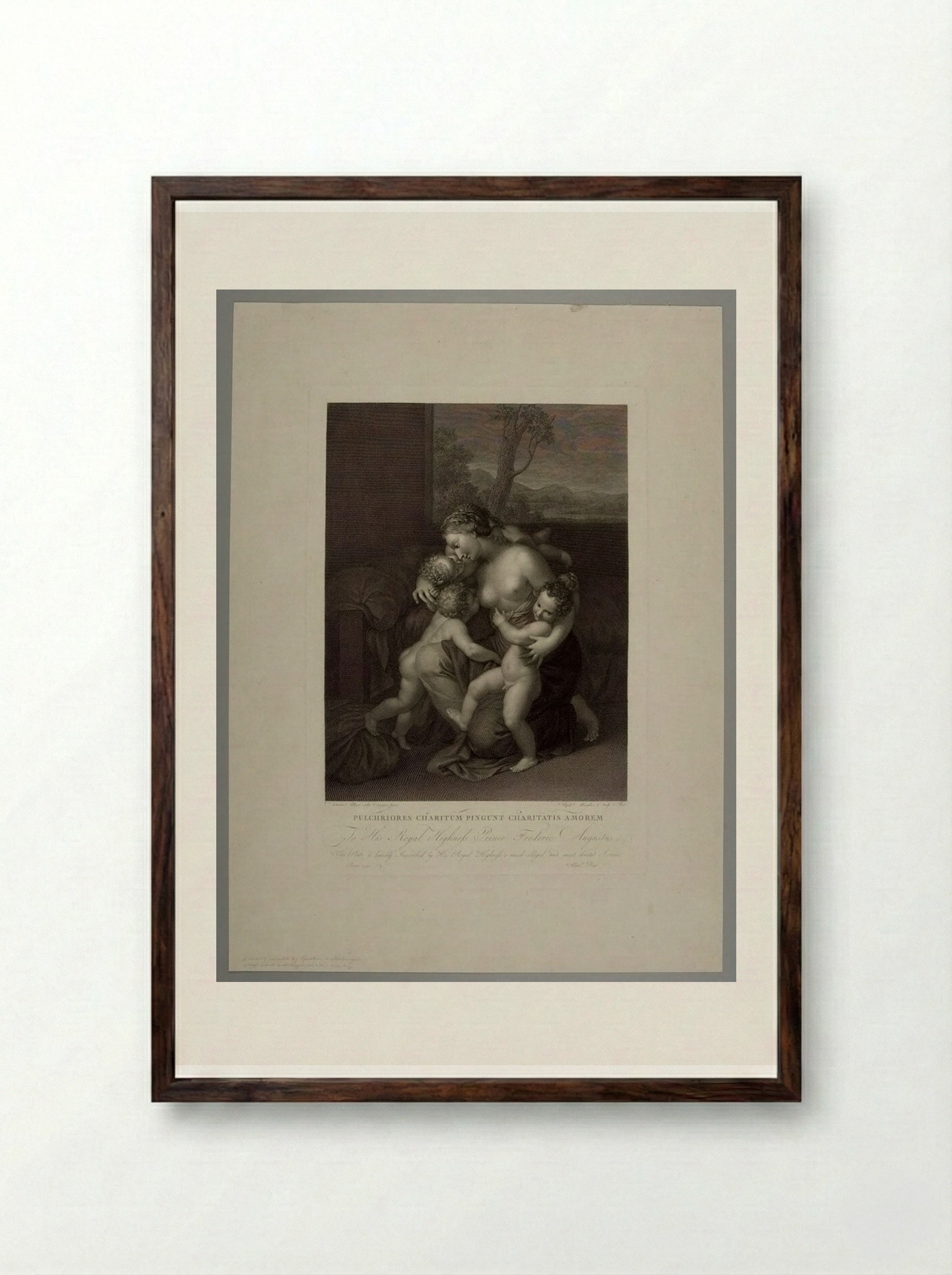 Charity - Raphael Morghen - Framed Print Dark Wood