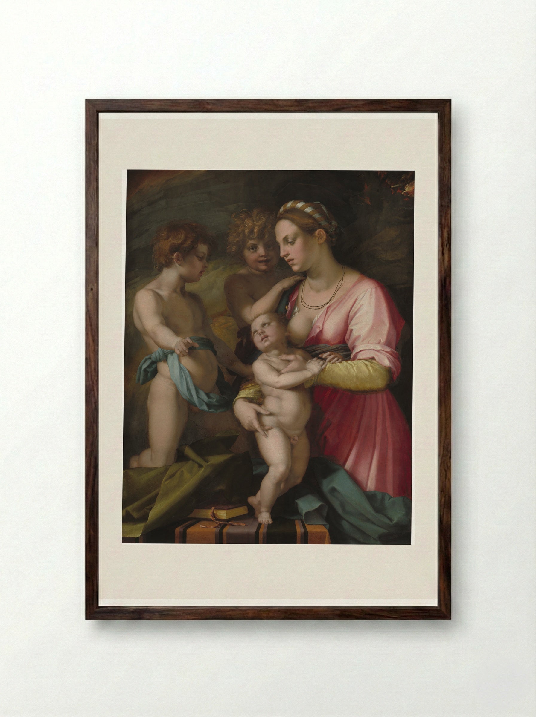 Charity - Andrea del Sarto - Framed Print Dark Wood