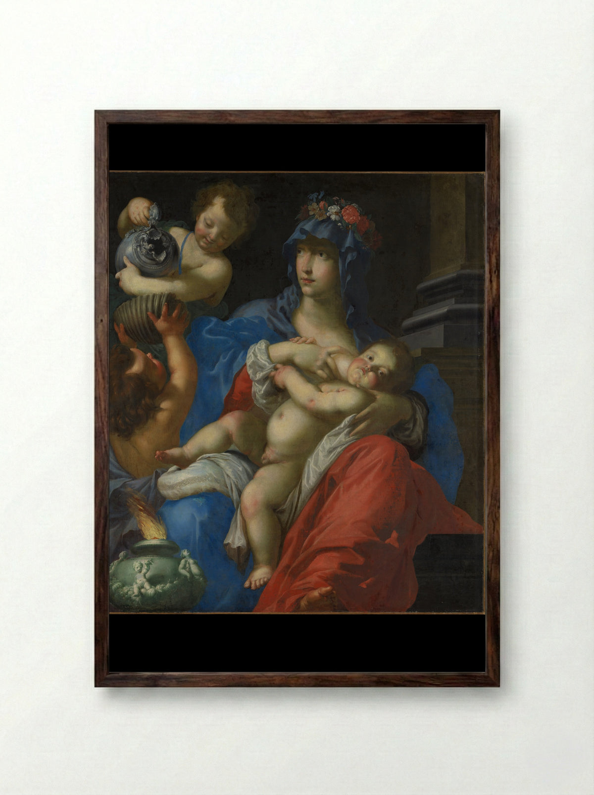 Charity - Cesare Dandini - Framed Print Dark Wood