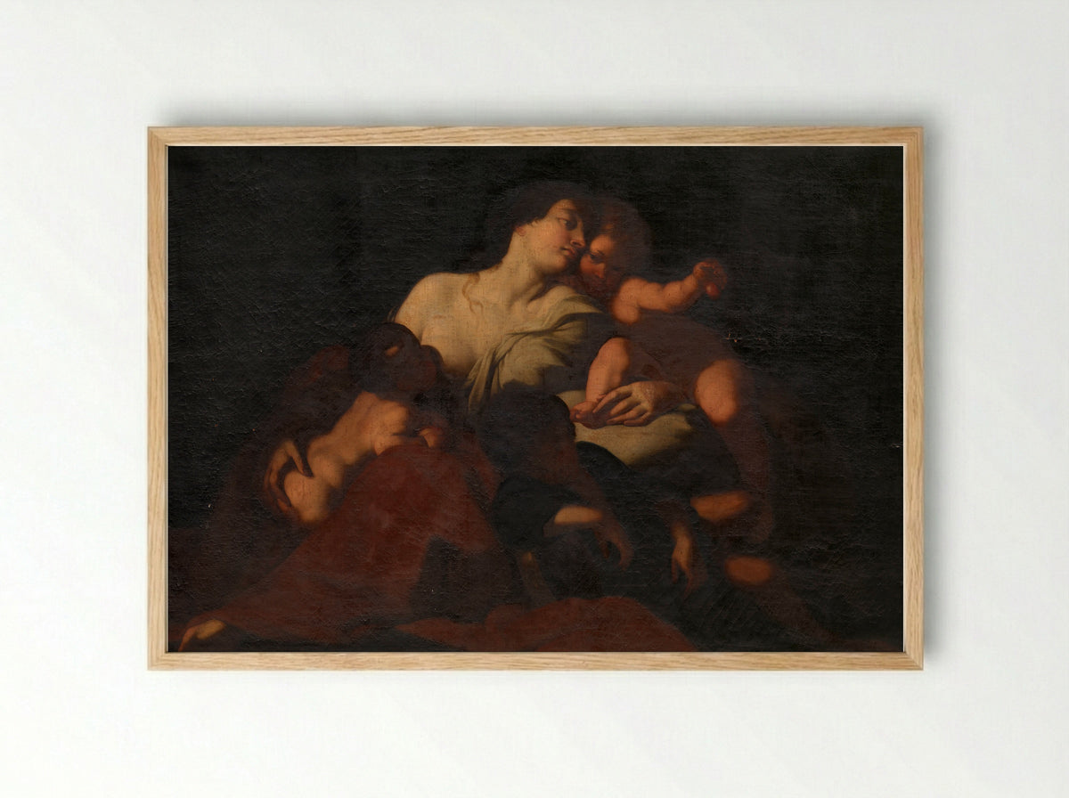 Charity - Carlo Cignani - Framed Print Wood