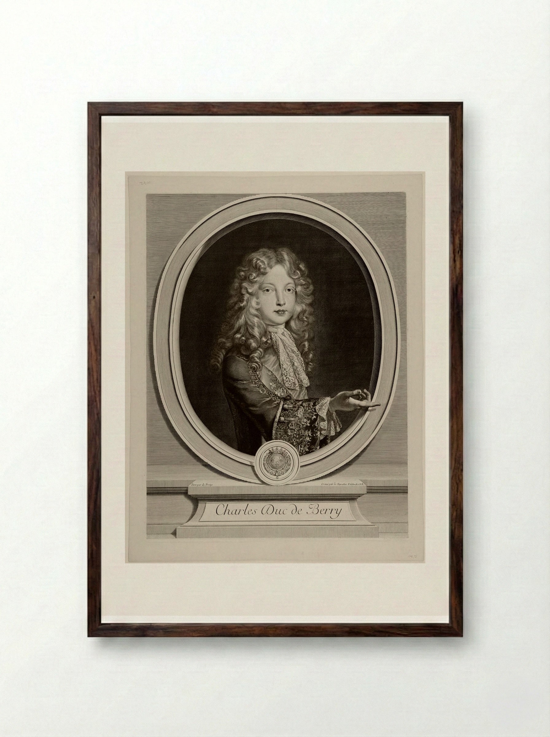 Charles, Duc de Berry - Gérard Edelinck - Framed Print Dark Wood