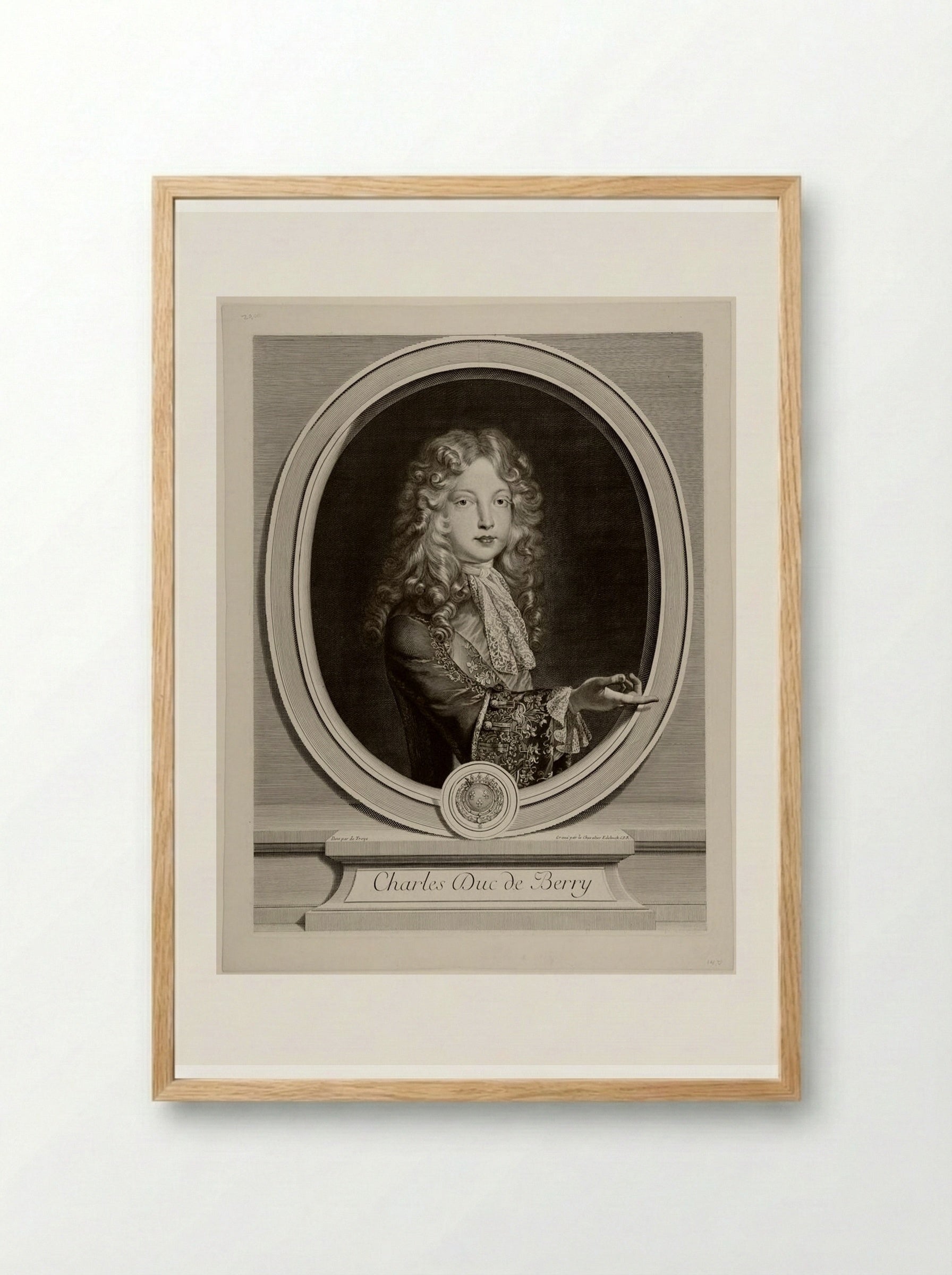Charles, Duc de Berry - Gérard Edelinck - Framed Print Wood