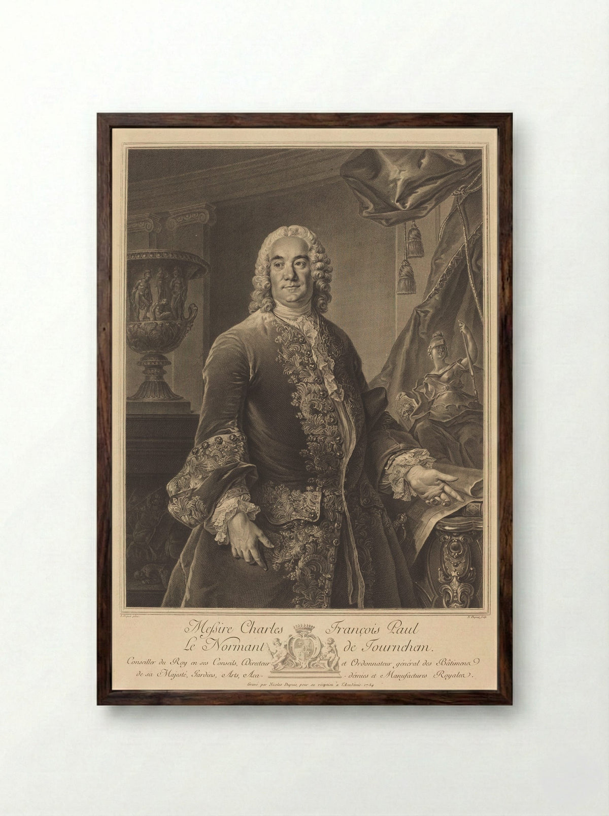Charles François Paul Le Normant de Tournehèm - Nicolas Gabriel Dupuis - Framed Print Dark Wood