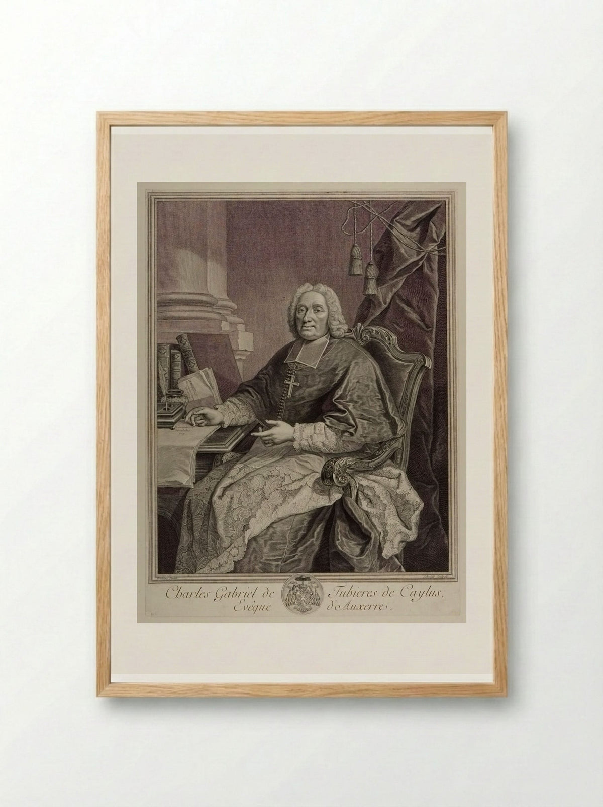 Charles Gabriel de Tubières de Caylus, Bishop of Auxerre - Georg Friedrich Schmidt - Framed Print Wood