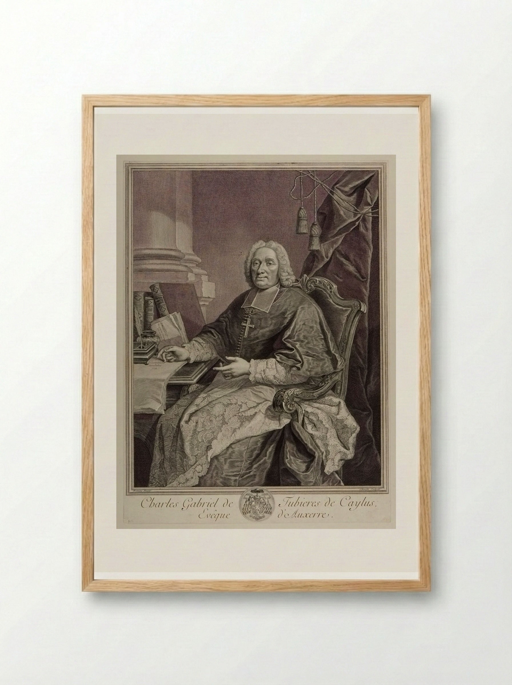 Charles Gabriel de Tubières de Caylus, Bishop of Auxerre - Georg Friedrich Schmidt - Framed Print Wood