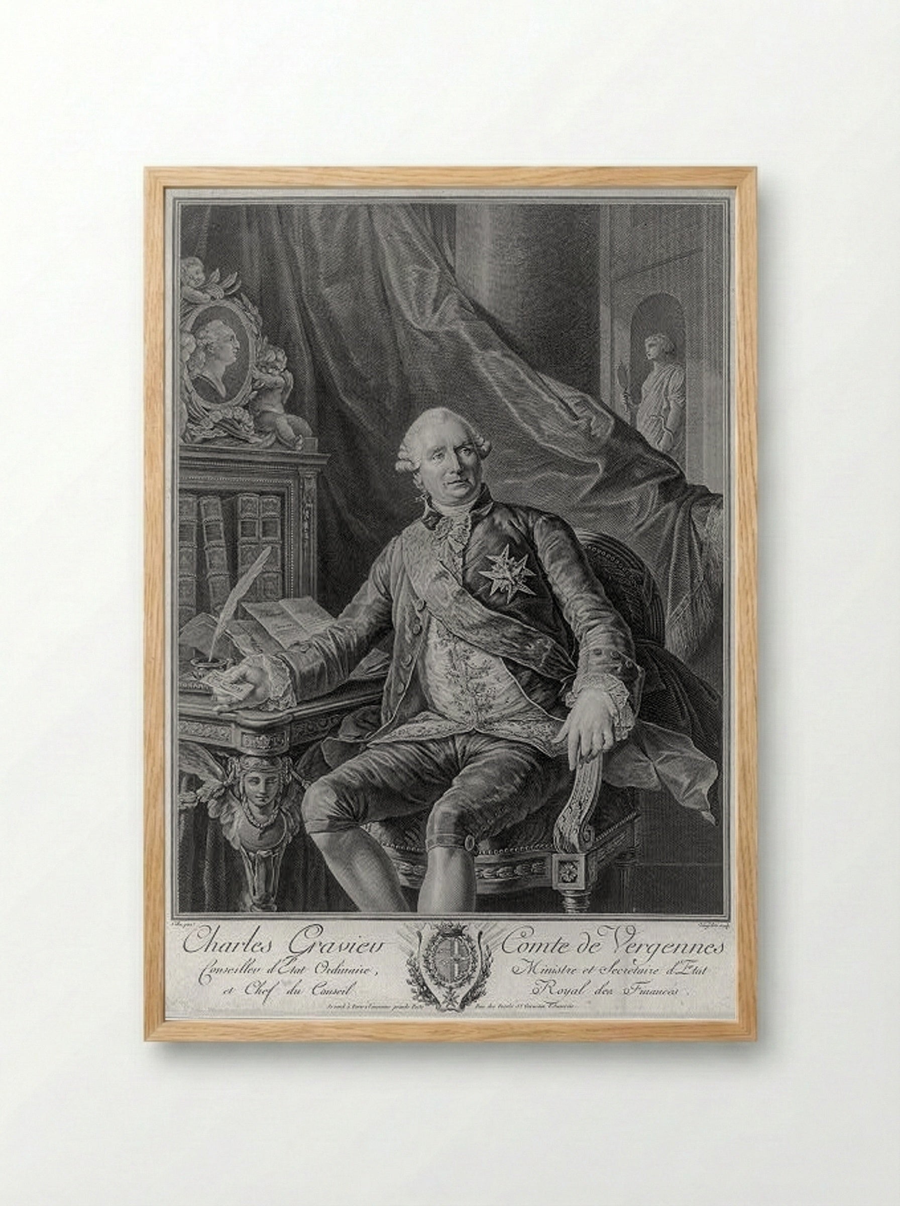 Charles Gravier, Comte de Vergennes - Vincenzo Vangelisti - Framed Print Wood
