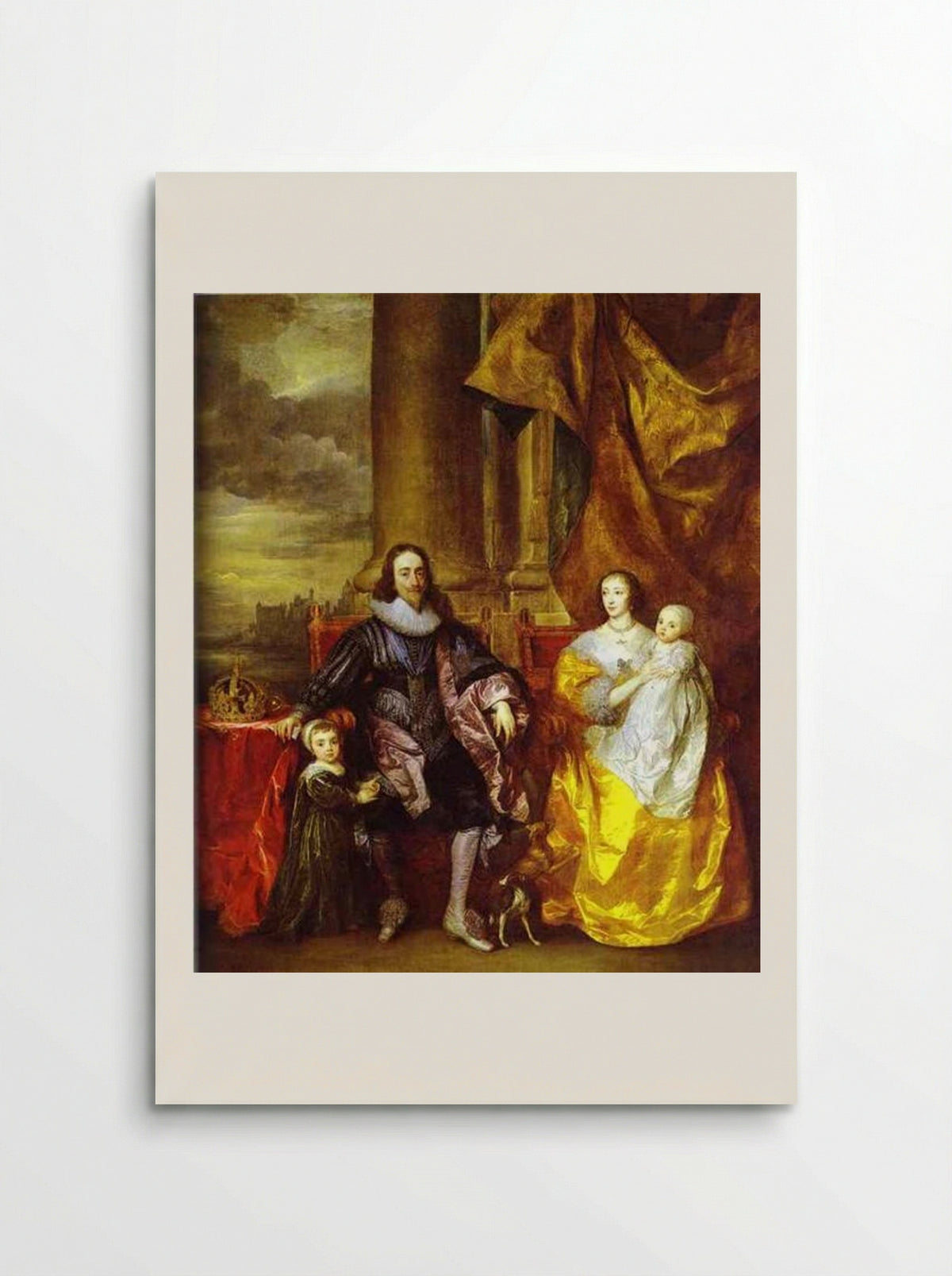 Charles I and Queen Henrietta Maria with Charles, Prince of Wales and Princess Mary - Anthony van Dyck - Poster
