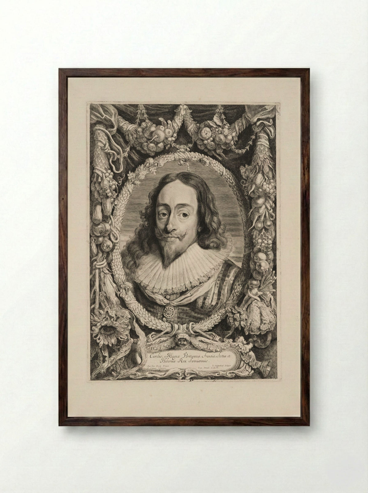 Charles I - Jonas Suyderhoef - Framed Print Dark Wood