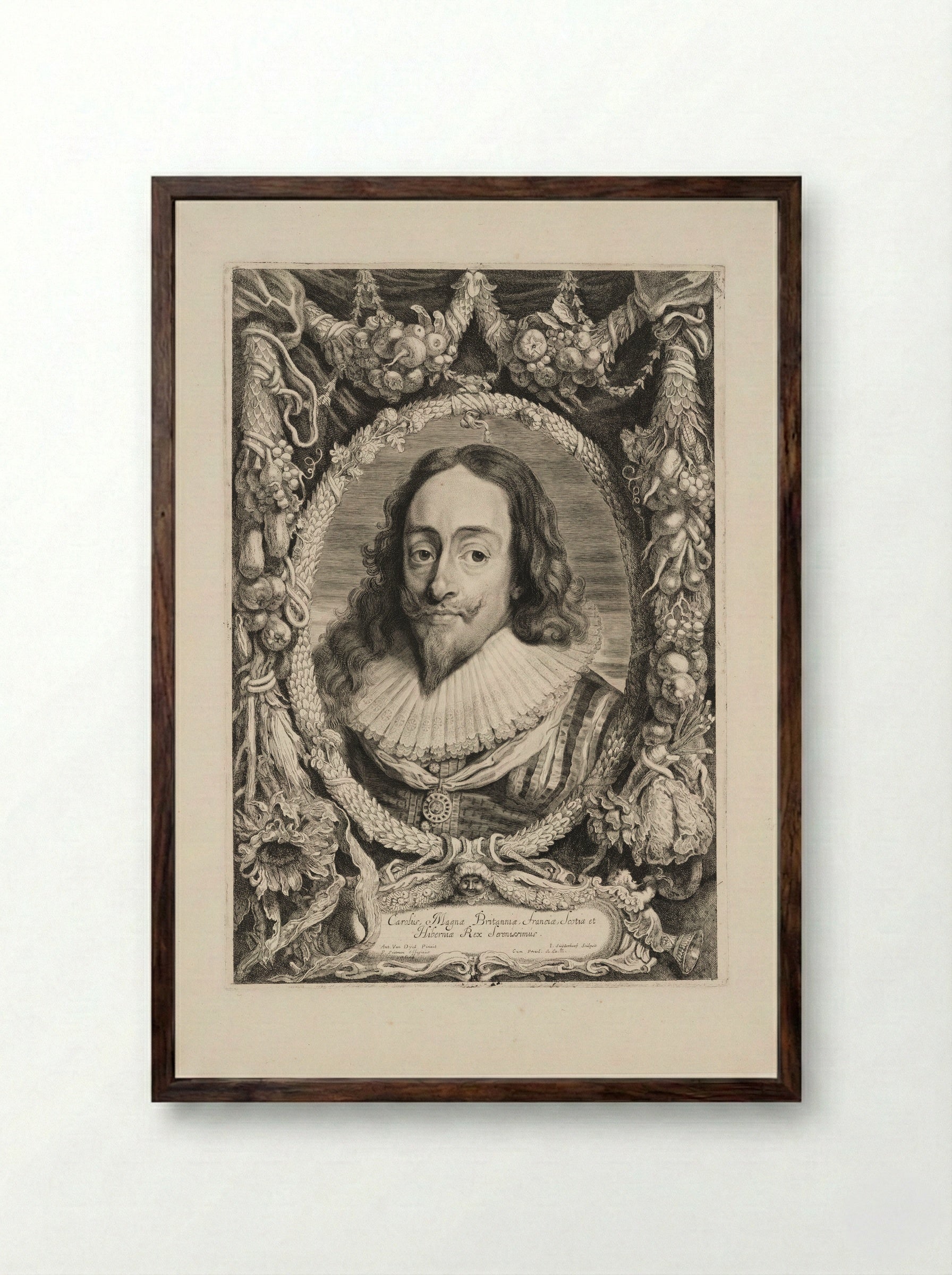 Charles I - Jonas Suyderhoef - Framed Print Dark Wood