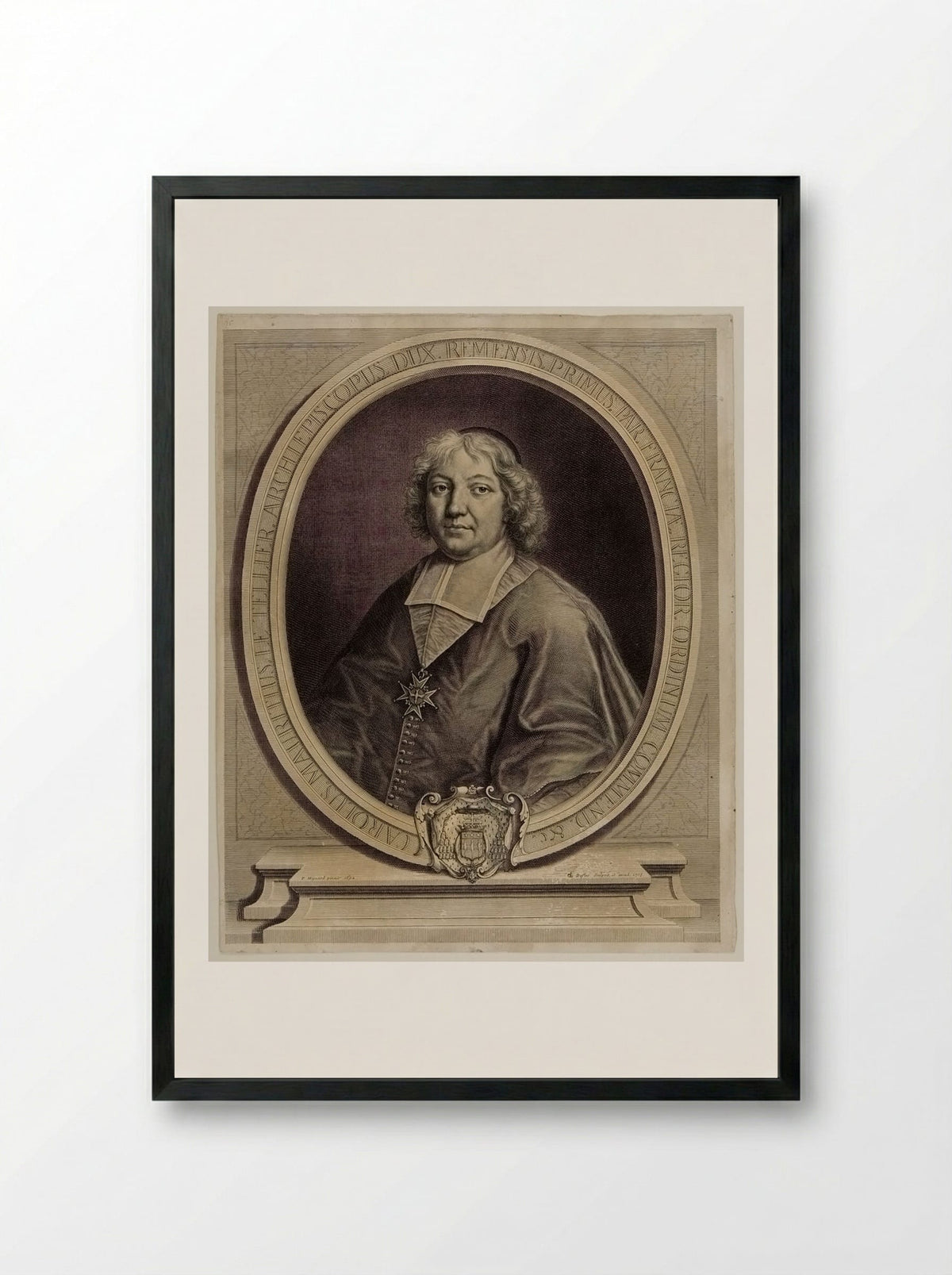 Charles Maurice Le Tellier, Archbishop of Reims - Claude Duflos - Framed Print Black