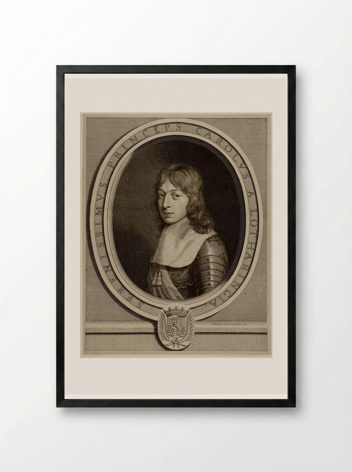 Charles V, Duc de Lorraine - Robert Nanteuil - Framed Print Black