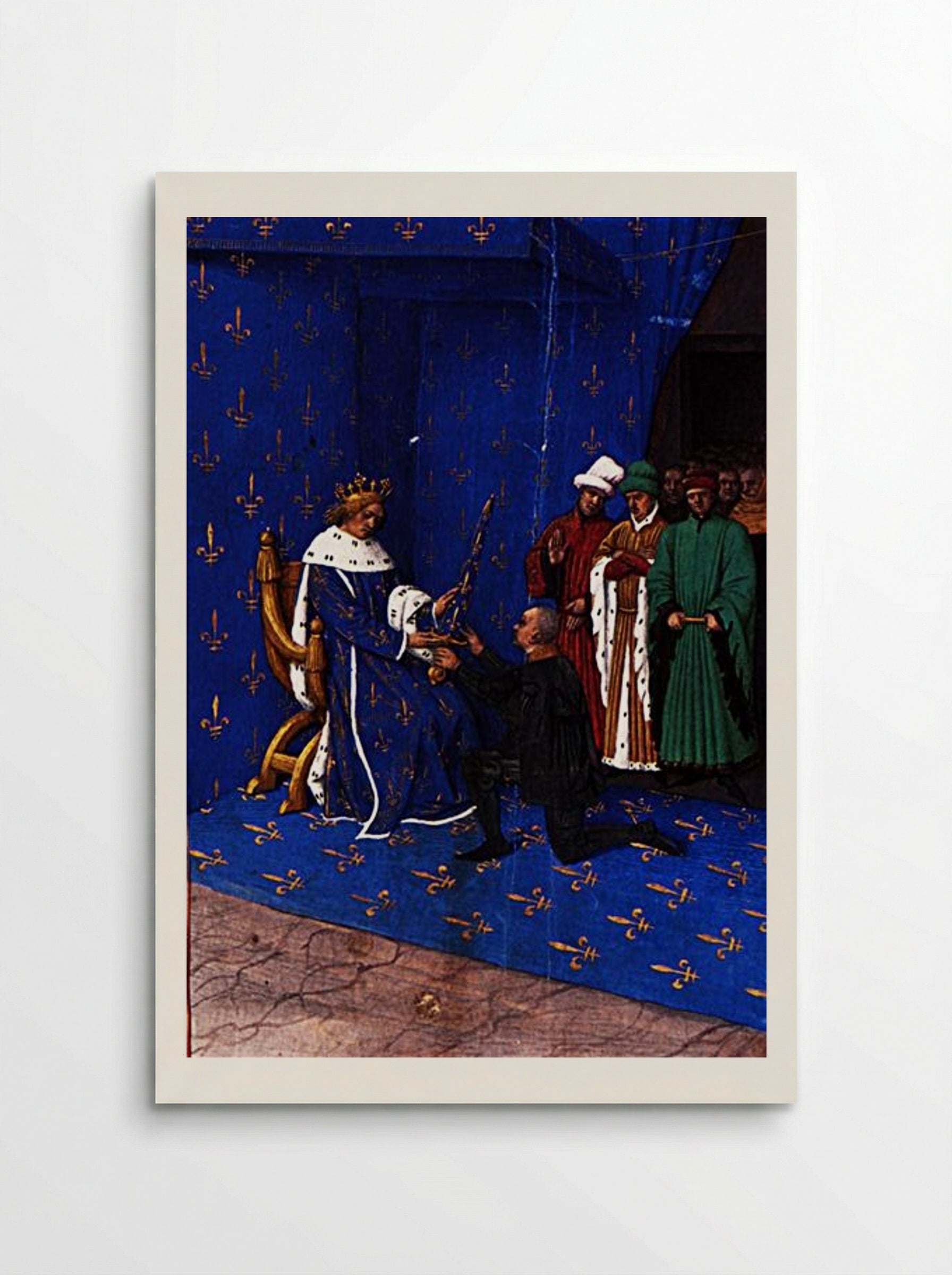 Charles V gives the sword of constable to Bertrand du Guesclin - Jean Fouquet - Poster