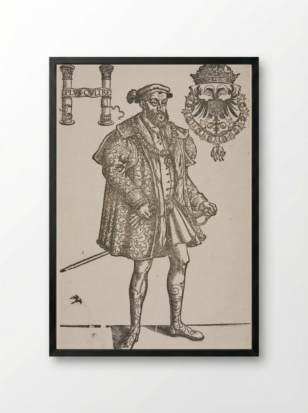 Charles V - Lucas Cranach the Younger - Framed Print Black