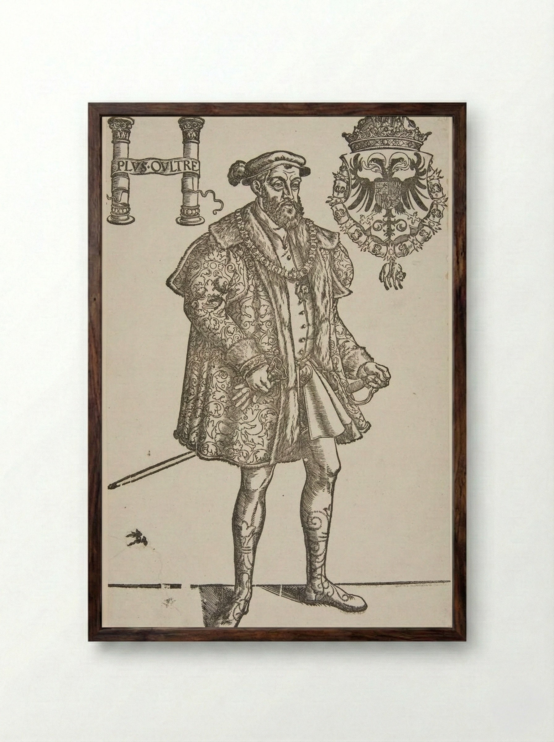 Charles V - Lucas Cranach the Younger - Framed Print Dark Wood
