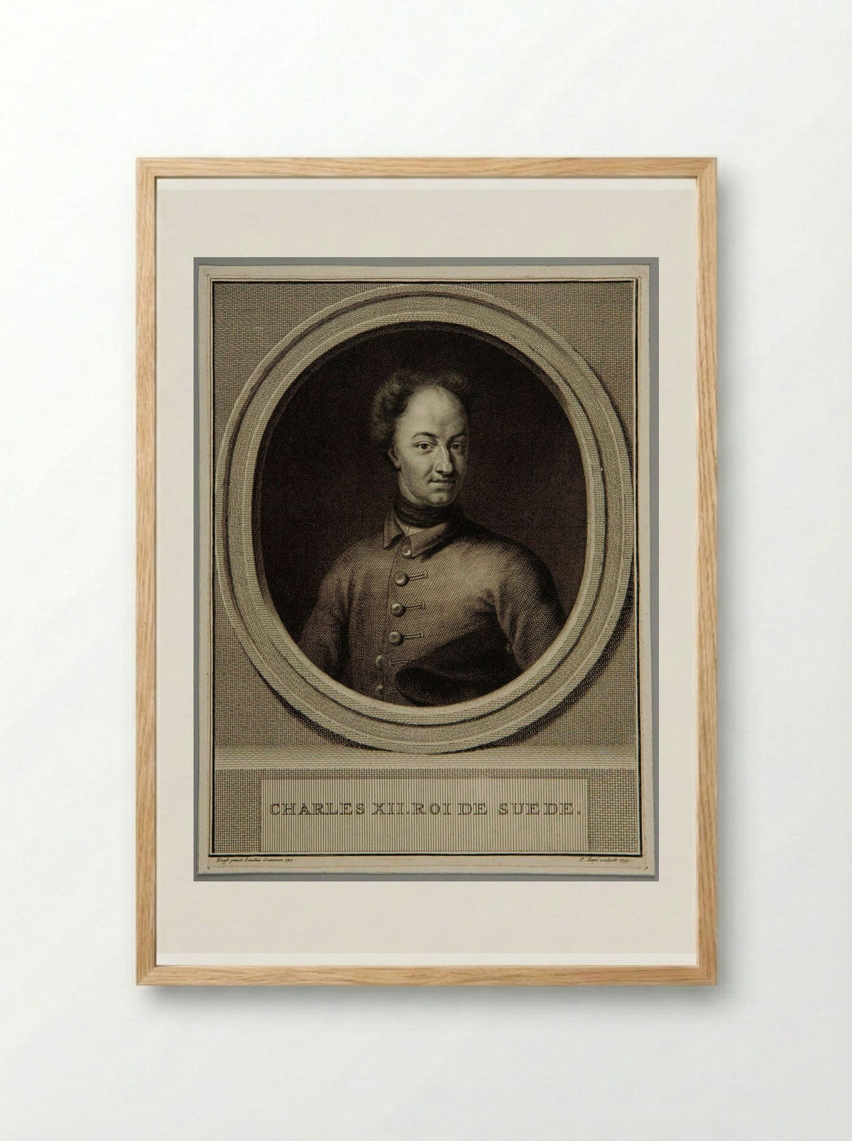 Charles XII, King of Sweden - Pieter Tanjé - Framed Print Wood