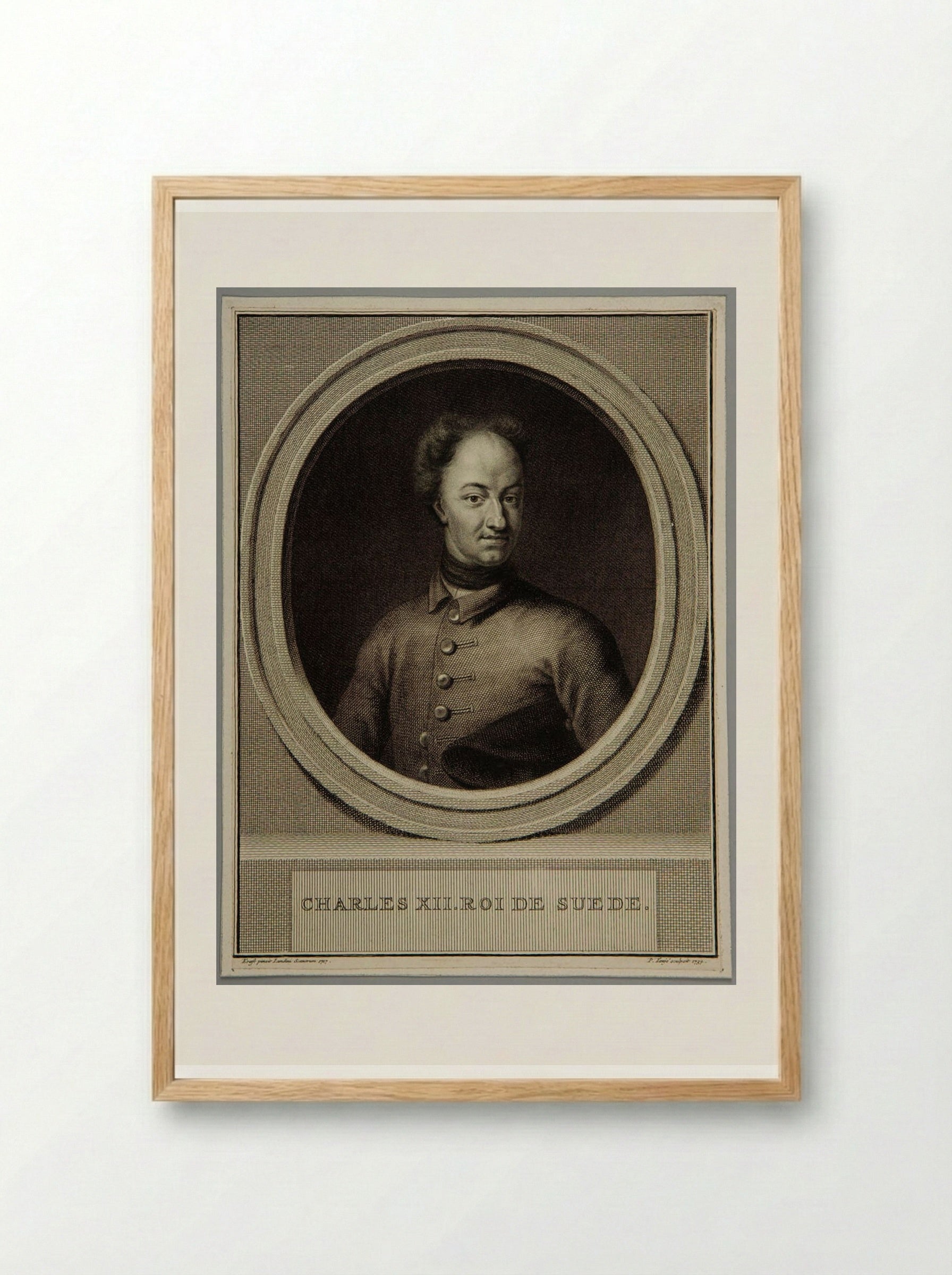 Charles XII, King of Sweden - Pieter Tanjé - Framed Print Wood