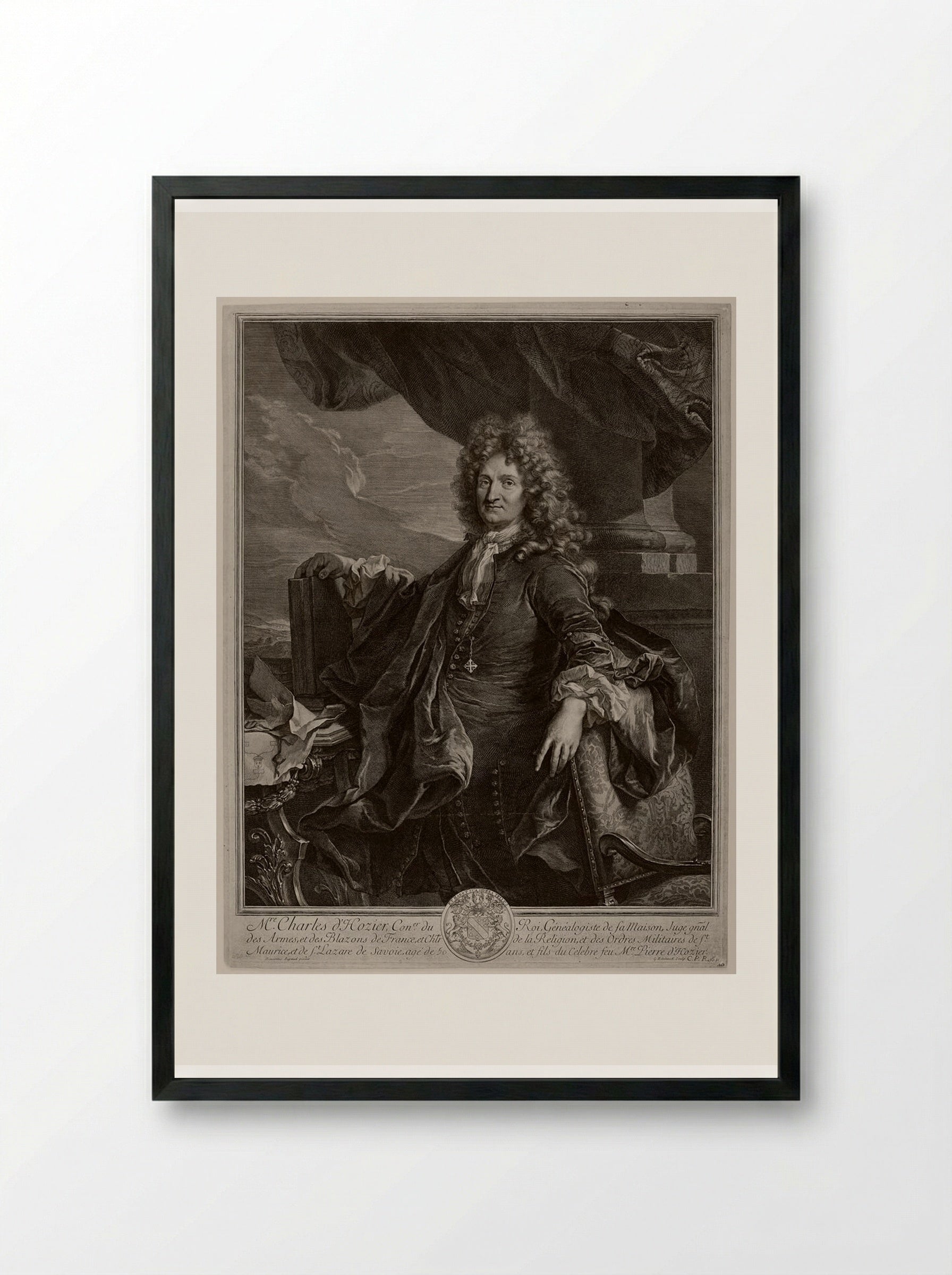 Charles d'Hozier - Gérard Edelinck - Framed Print Black