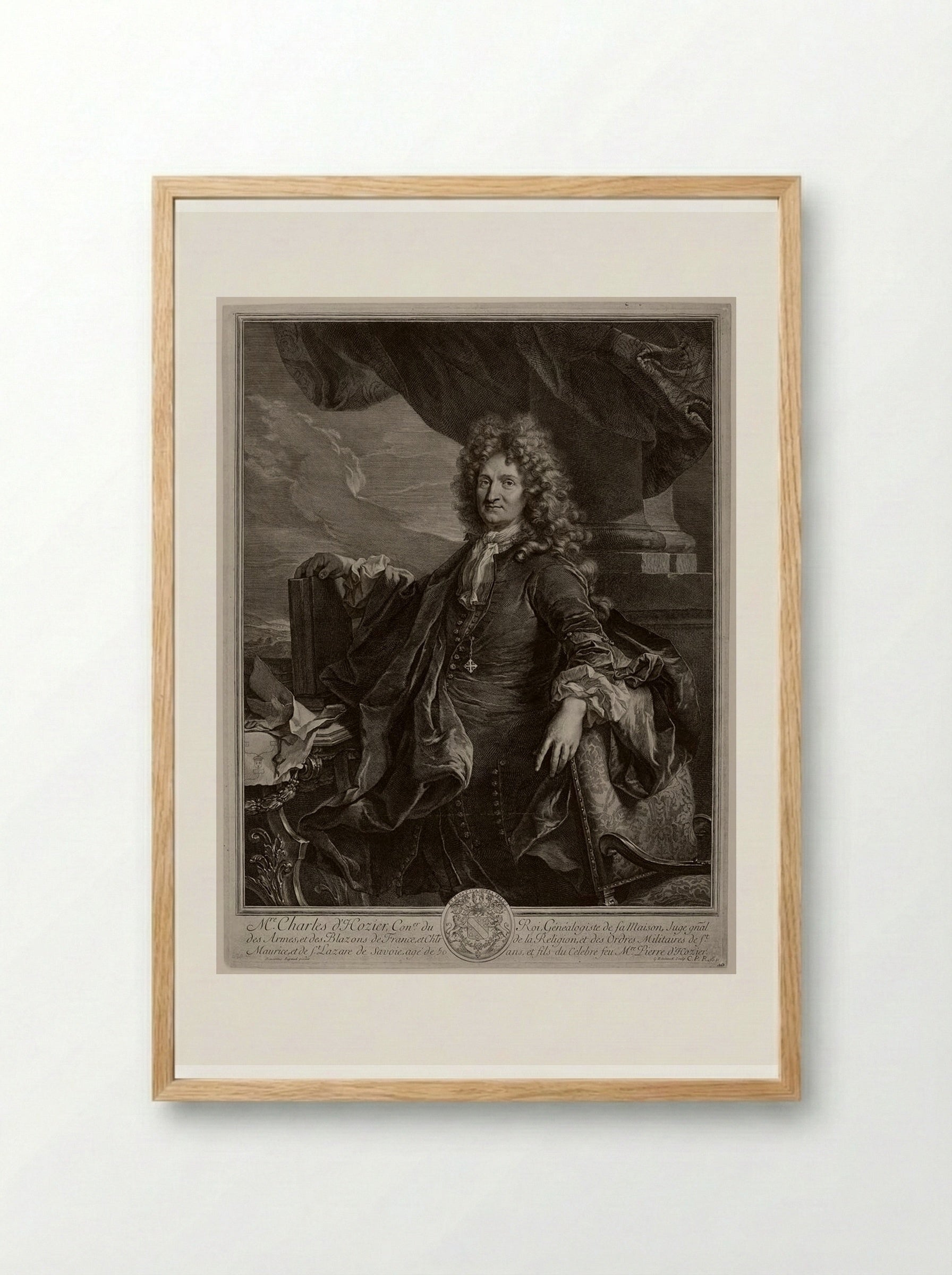 Charles d'Hozier - Gérard Edelinck - Framed Print Wood