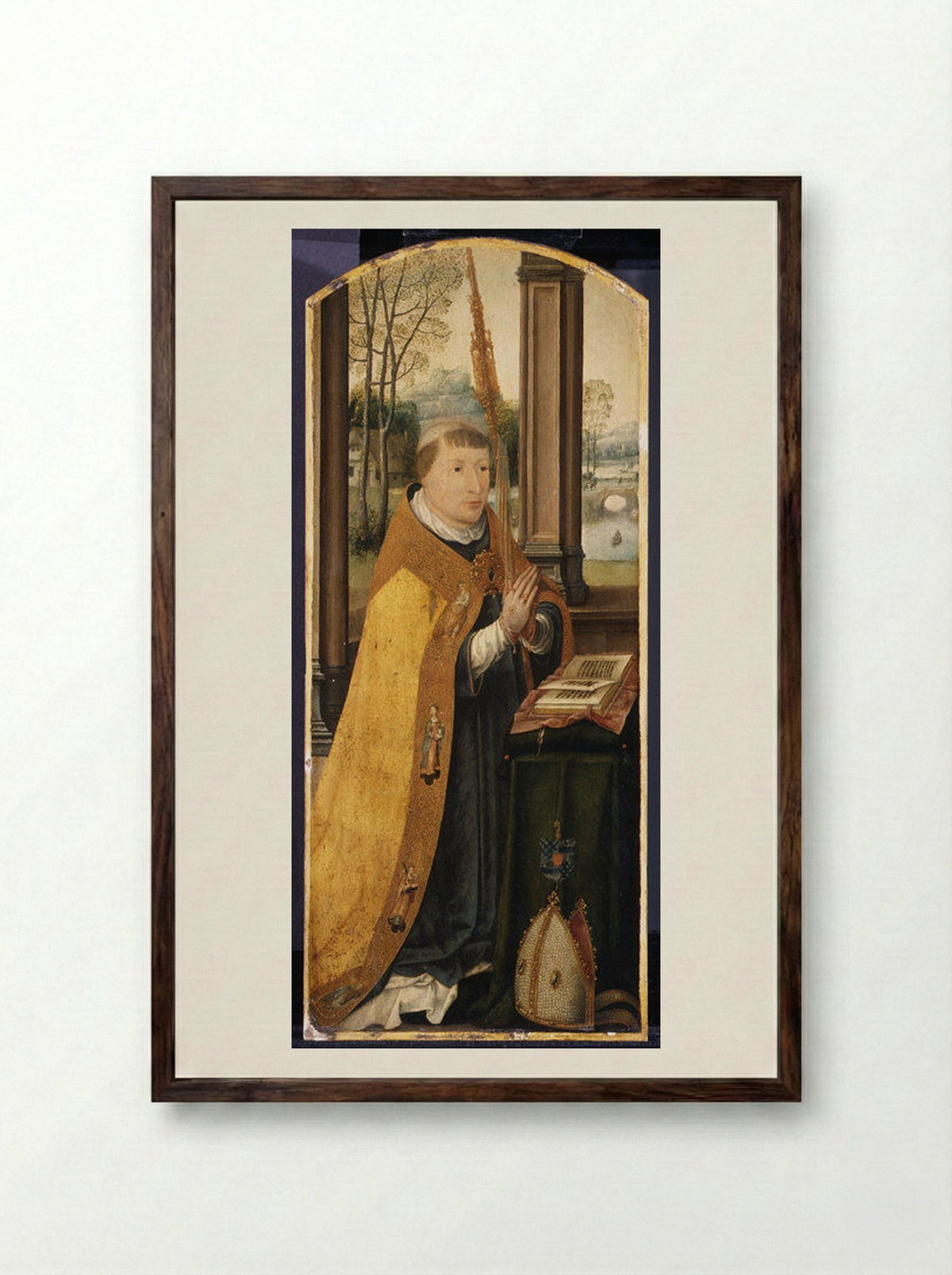 Charles de Saint-Radegonde, Abbot of Anchin - Jean Bellegambe - Framed Print Dark Wood