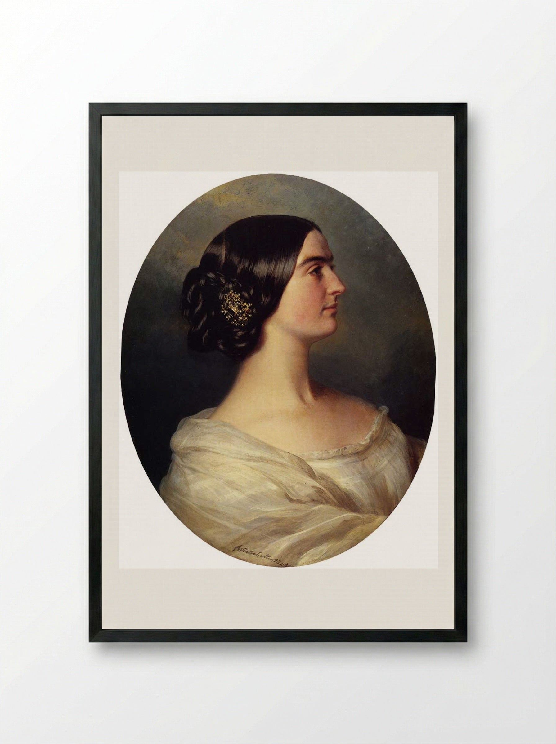 Charlotte Stuart, Viscountess Canning - Franz Xaver Winterhalter - Framed Print Black