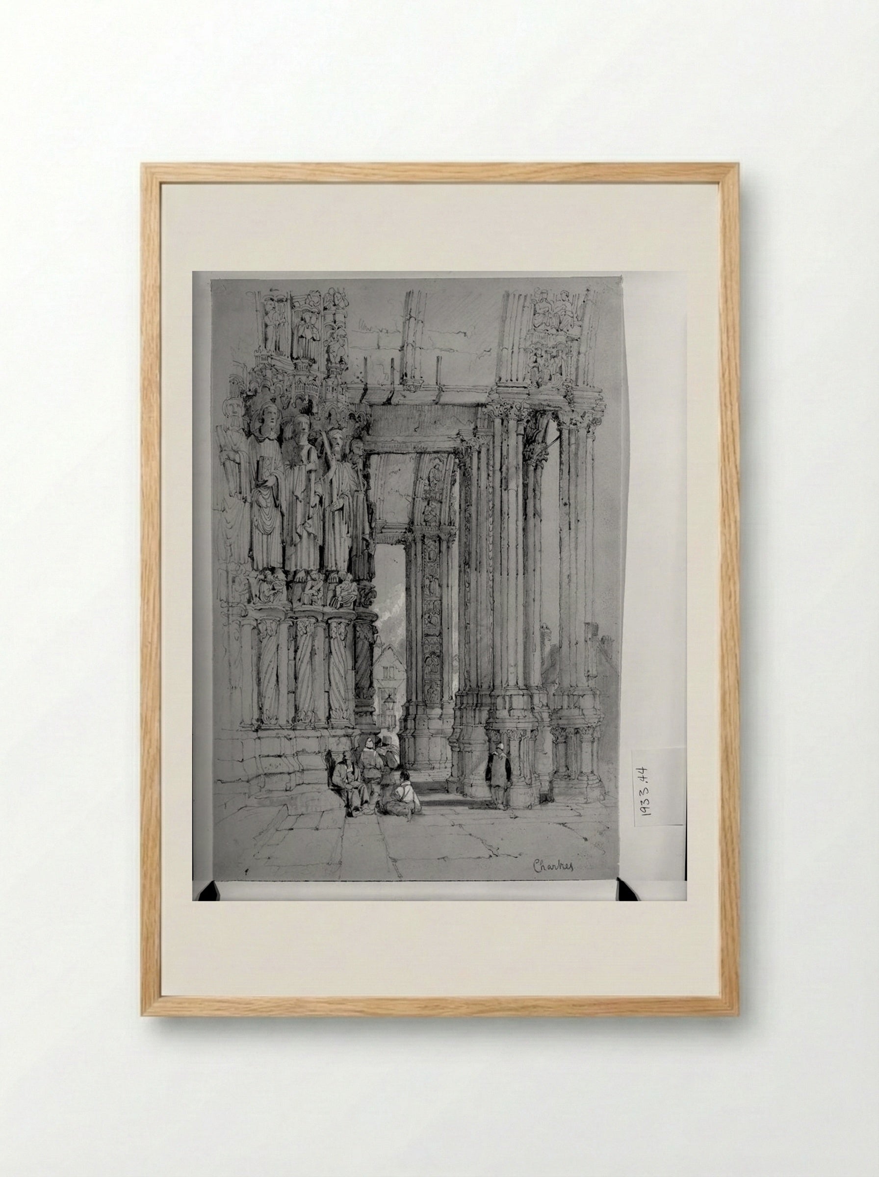 Chartres Cathedral Portal - Samuel Prout - Framed Print Wood