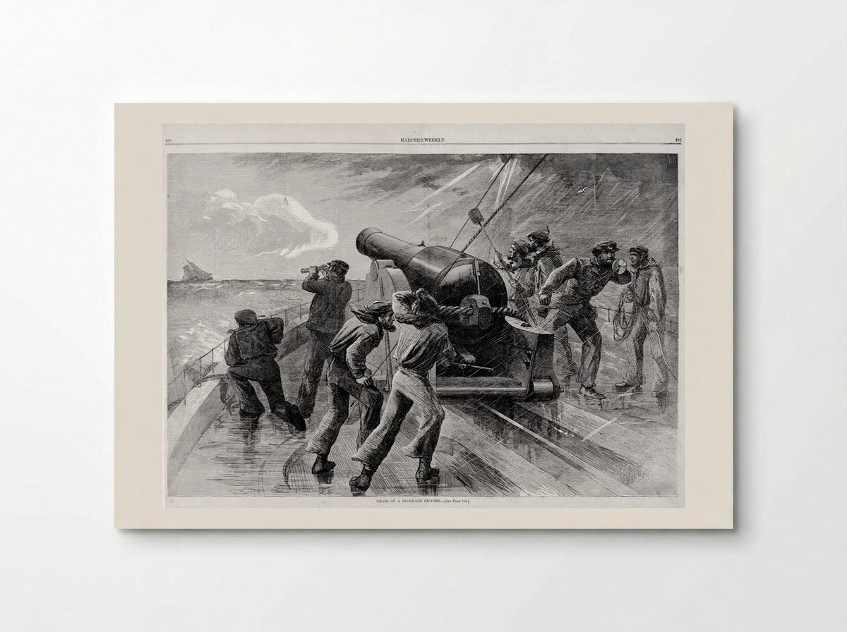 Chase of a Blockade Runner - Fine Art Print - Poster