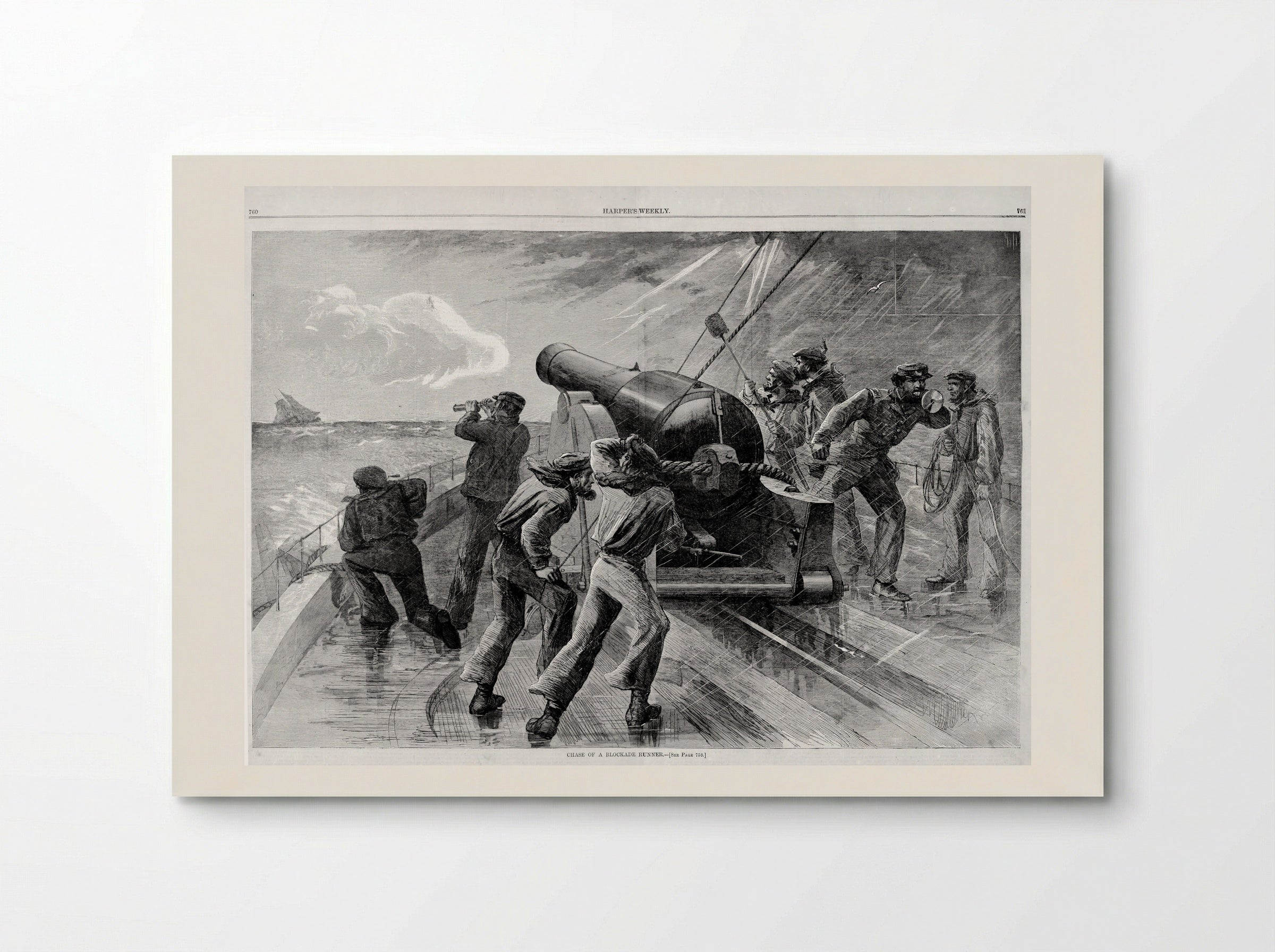 Chase of a Blockade Runner - Fine Art Print - Poster