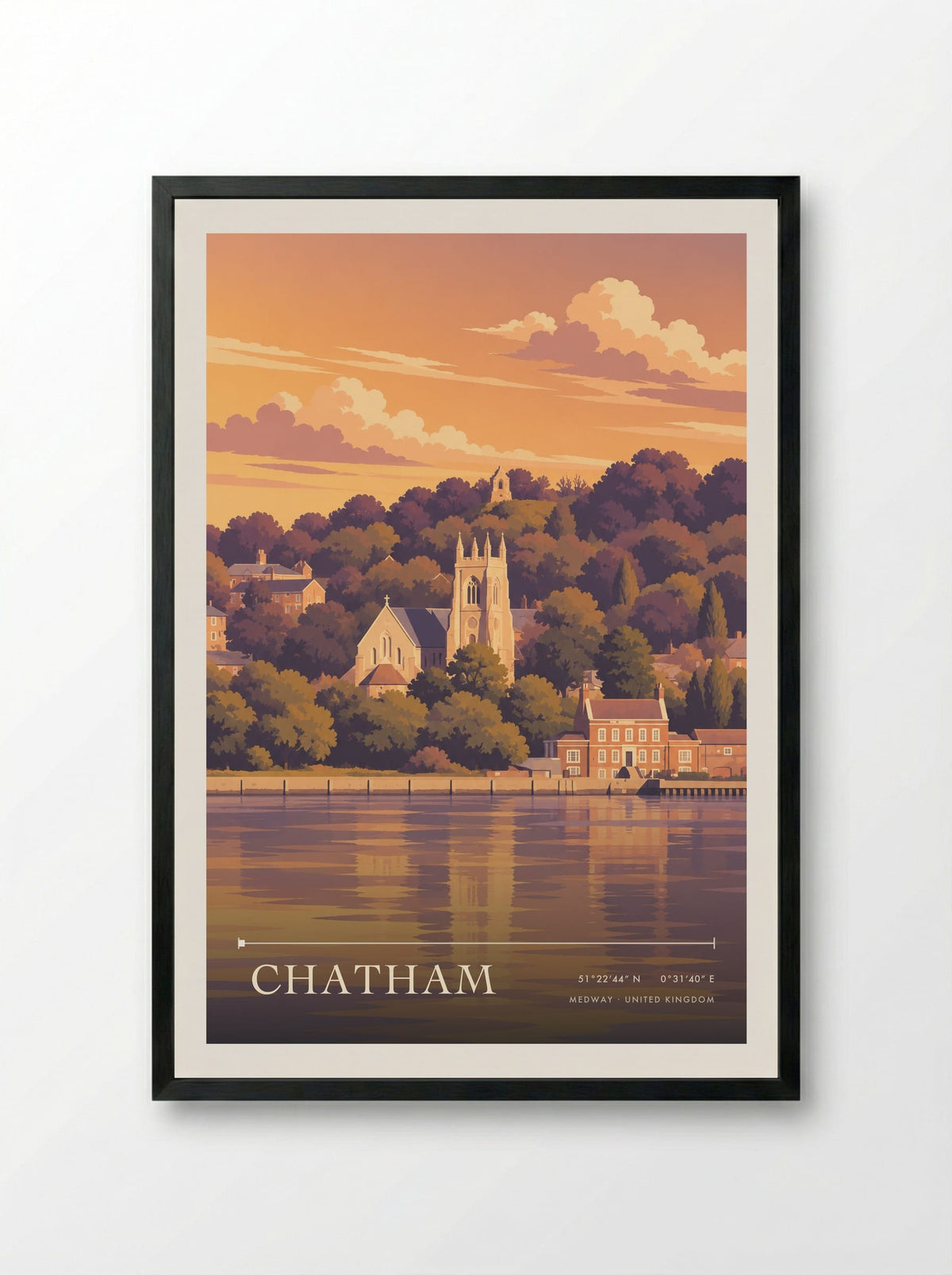 Chatham, Medway | Travel Poster - Framed Print Black