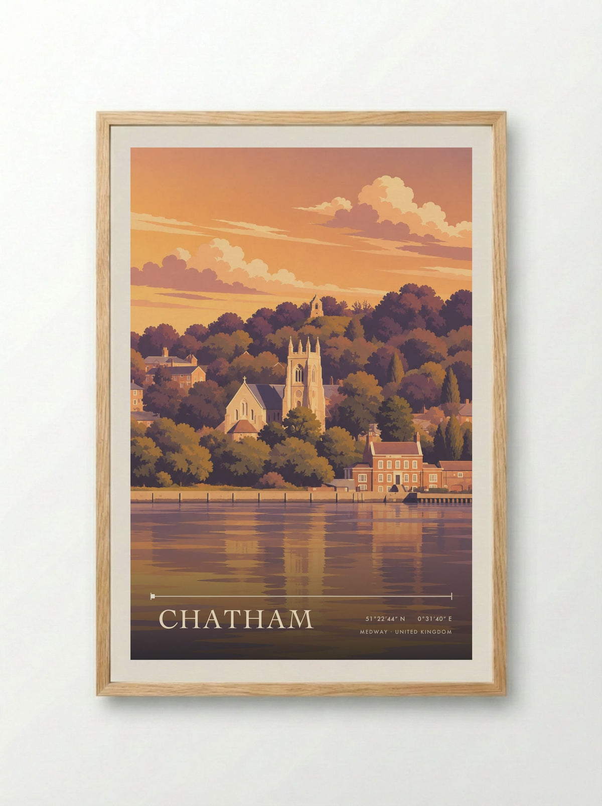 Chatham, Medway | Travel Poster - Framed Print Wood