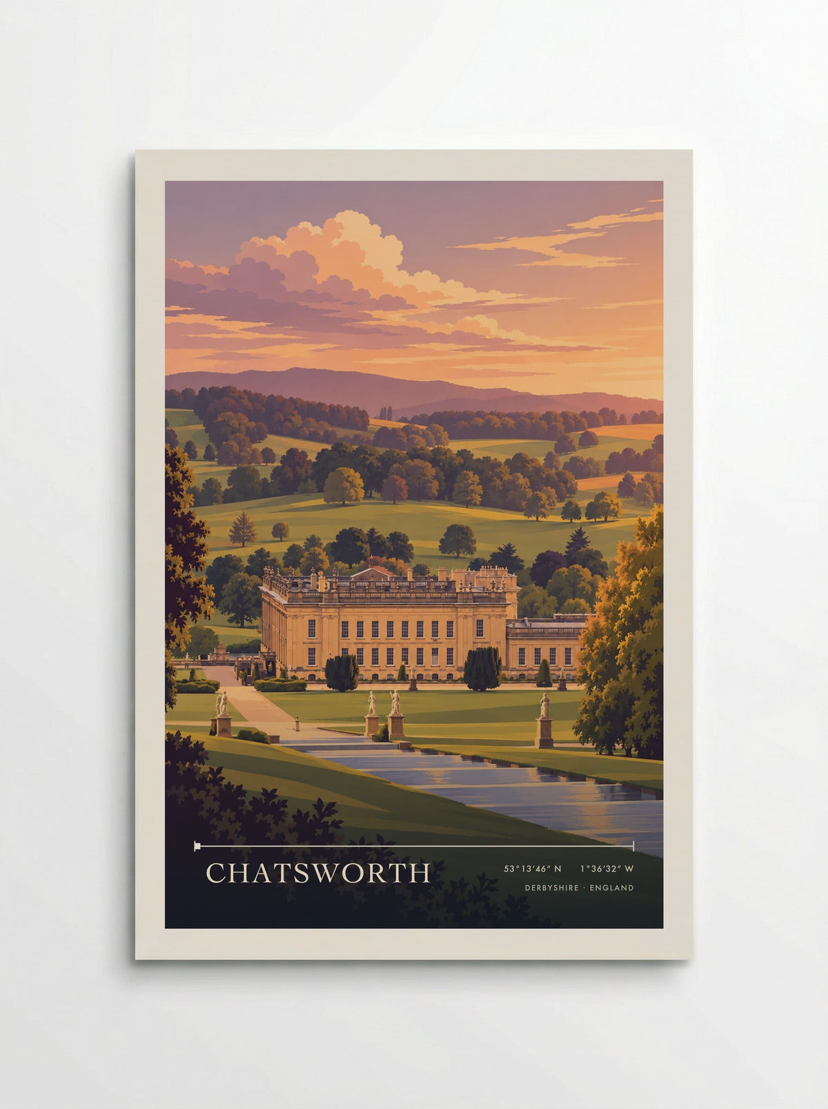 Chatsworth, Derbyshire | Travel Poster - Poster
