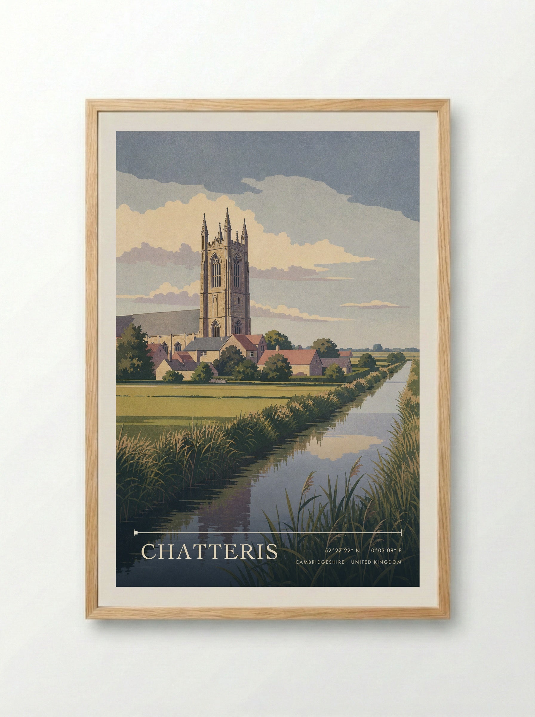 Chatteris Cambridgeshire United Kingdom Travel Poster - Framed Print Wood