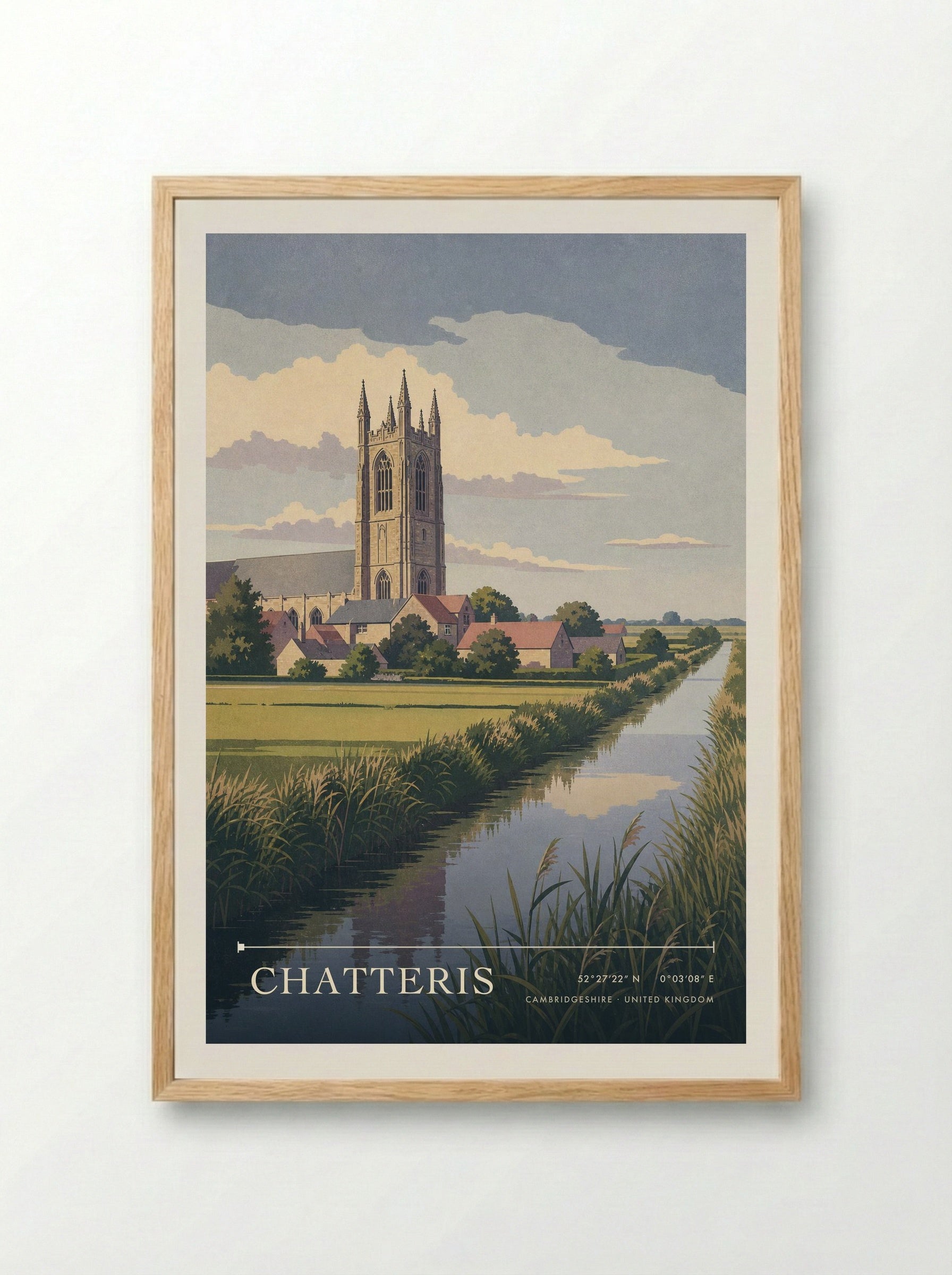 Chatteris Cambridgeshire United Kingdom Travel Poster - Framed Print Wood