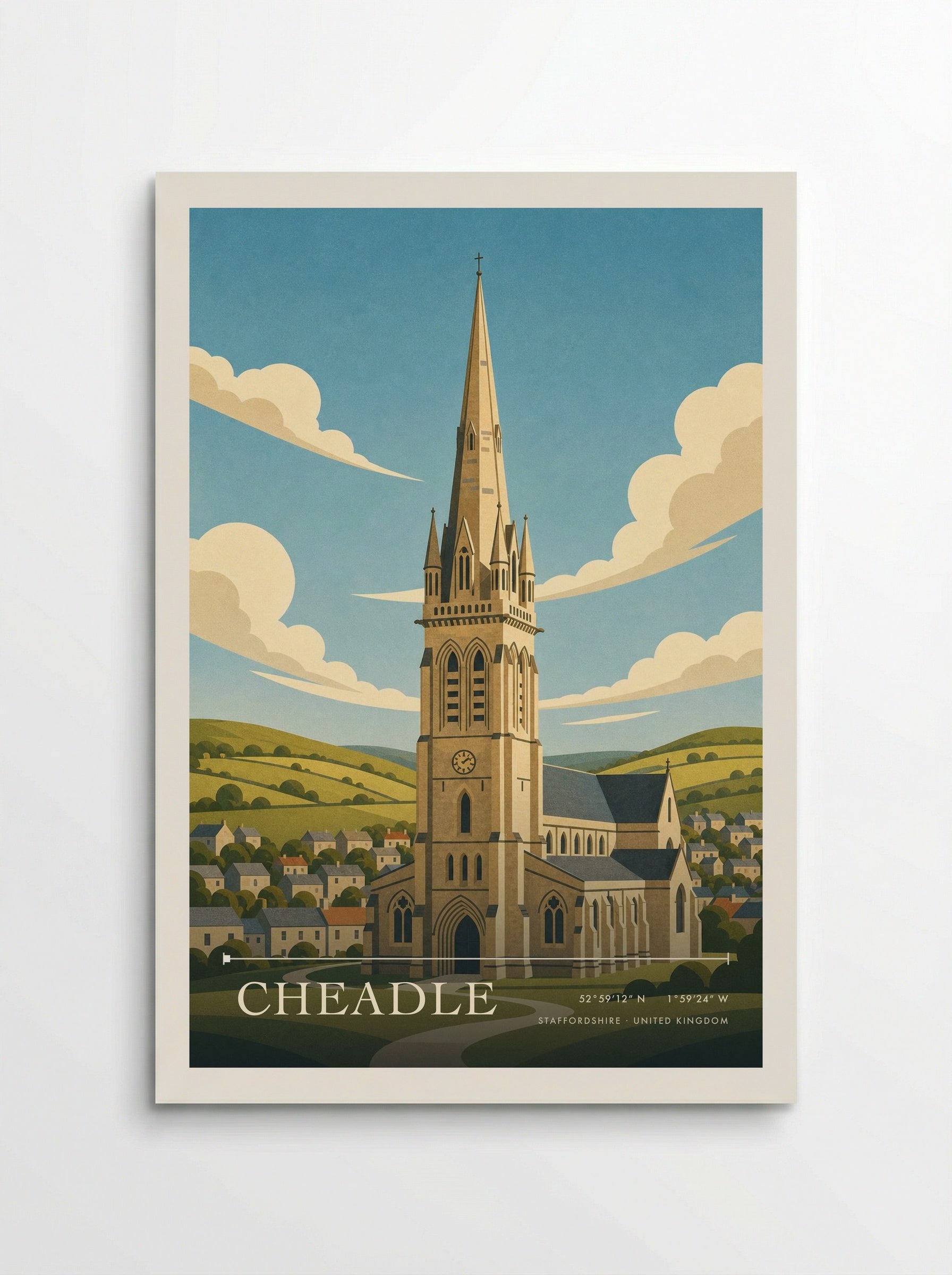 Cheadle Staffordshire United Kingdom Travel Poster - Poster