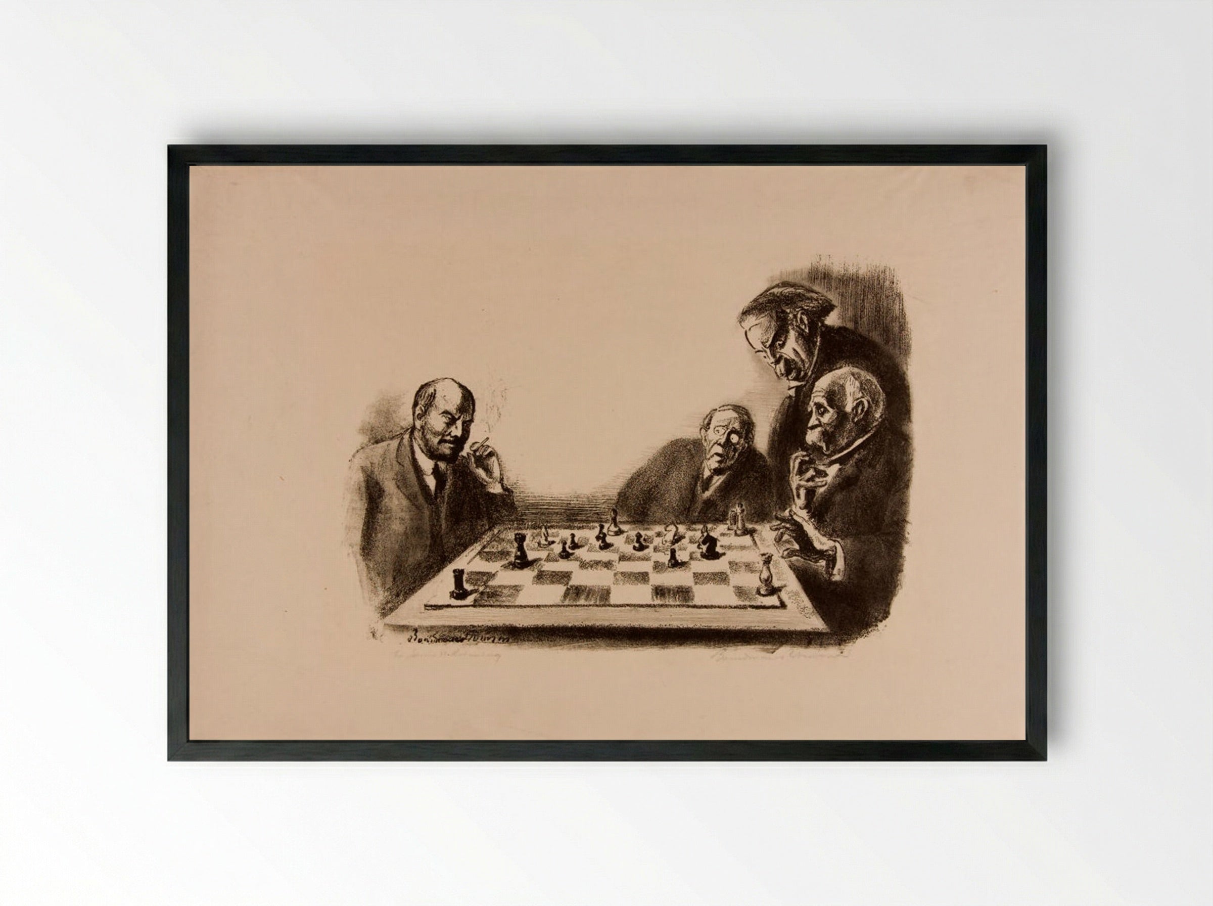 Checkmate, Gentlemen - Boardman Robinson - Framed Print Black