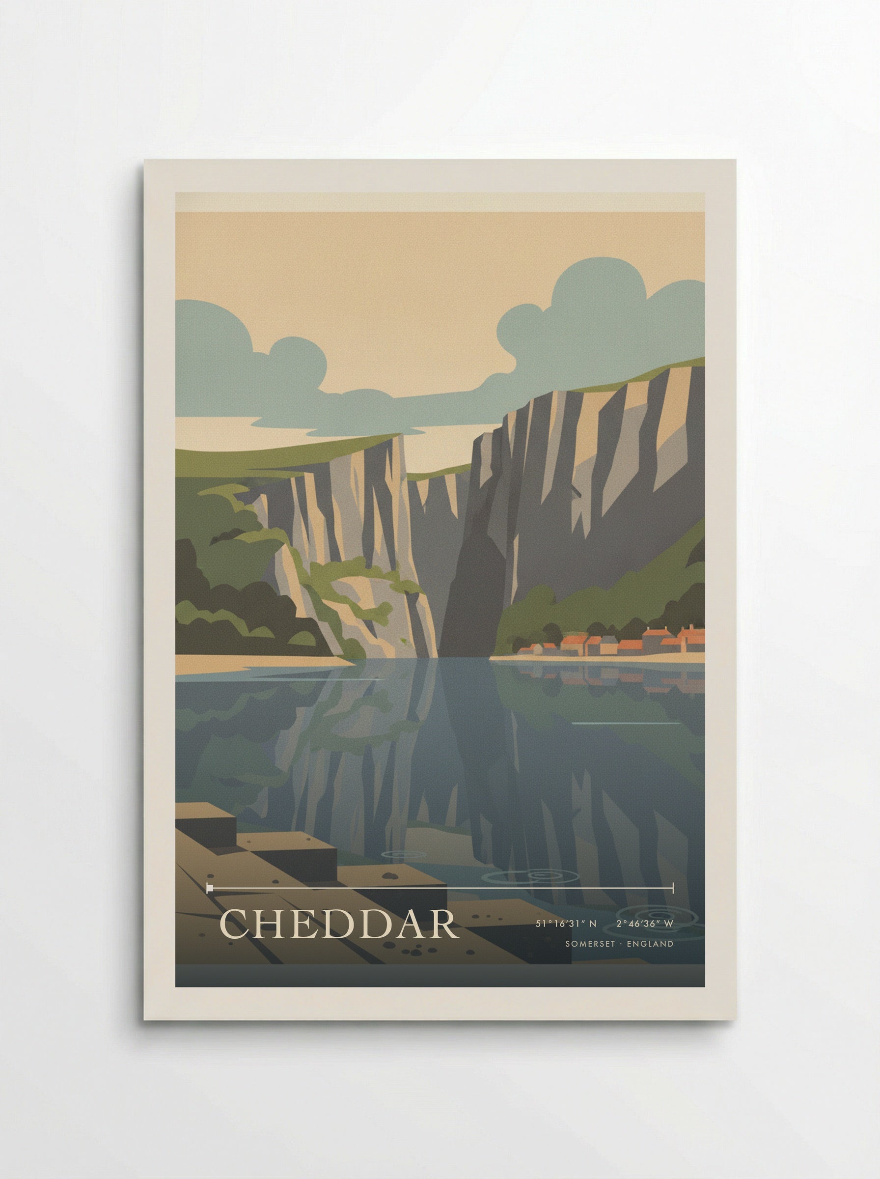 Cheddar Somerset England Travel Poster - Poster