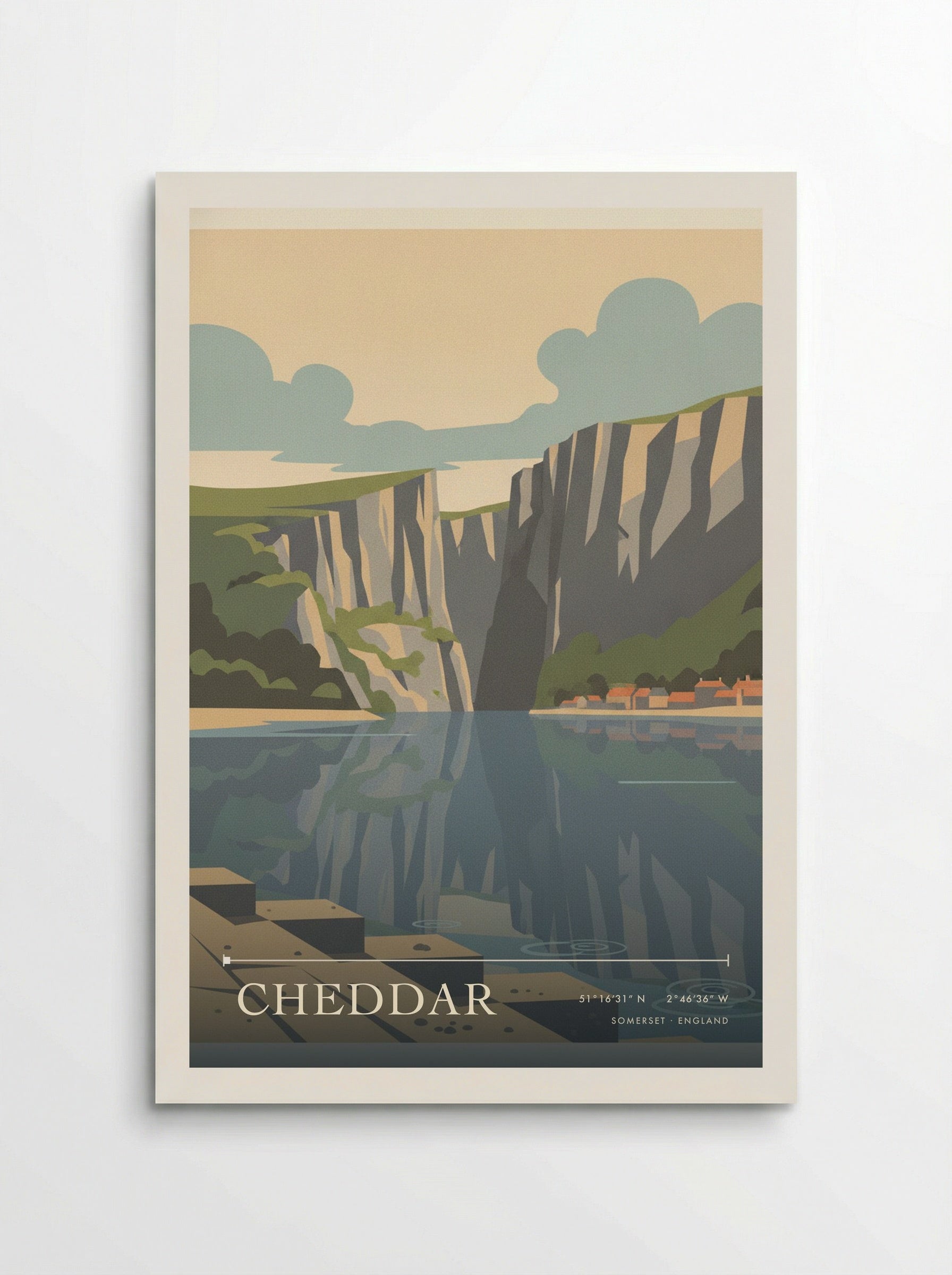 Cheddar Somerset England Travel Poster - Poster