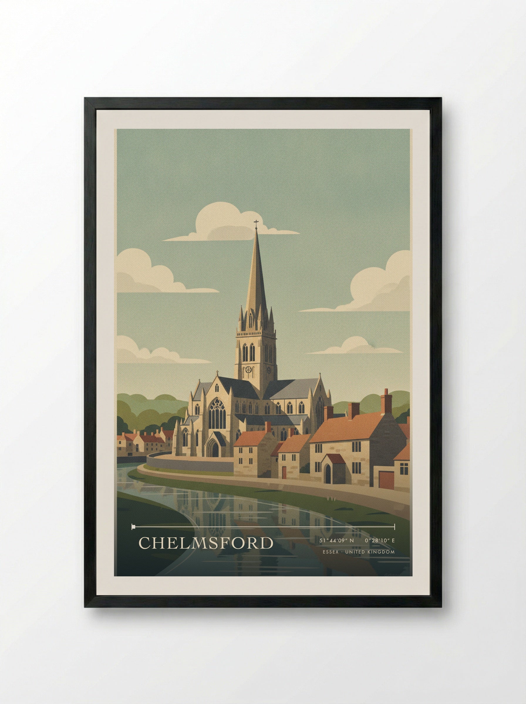 Chelmsford Essex United Kingdom Travel Poster - Framed Print Black