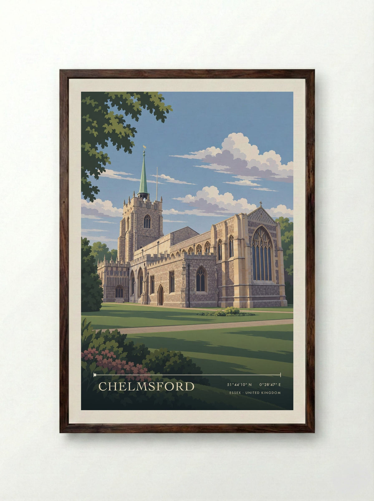 Chelmsford, Essex | Travel Poster - Framed Print Dark Wood
