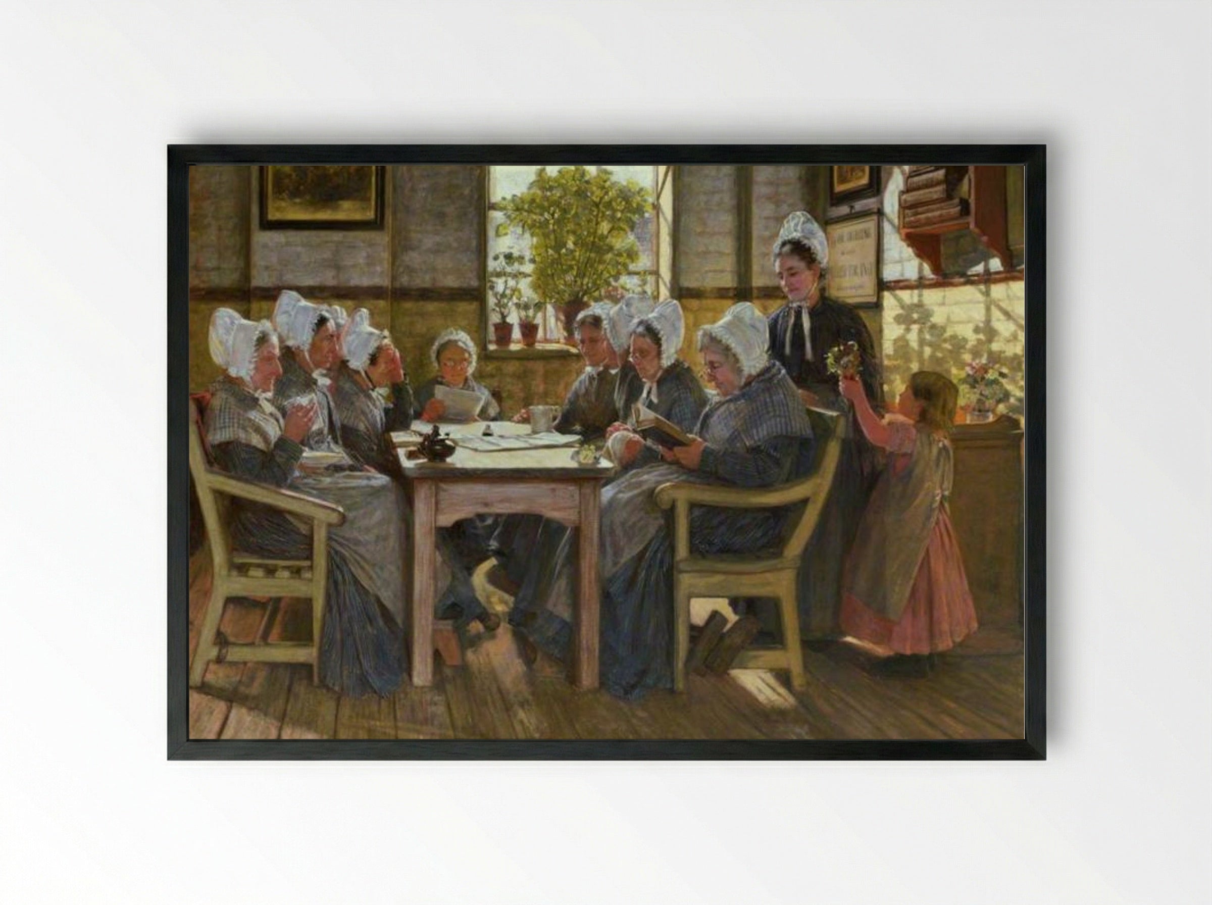Chelsea Workhouse: A Bible Reading (Our Poor) - James Charles - Framed Print Black