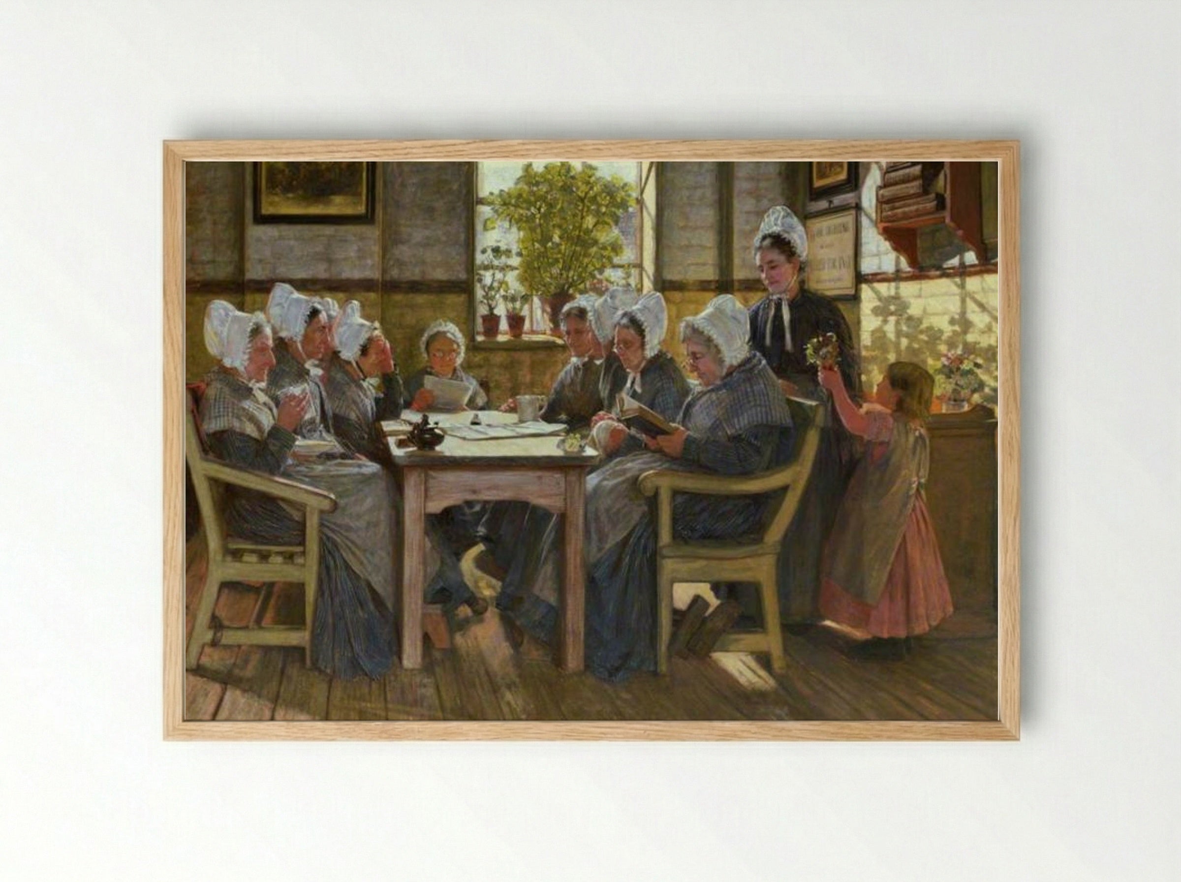 Chelsea Workhouse: A Bible Reading (Our Poor) - James Charles - Framed Print Wood