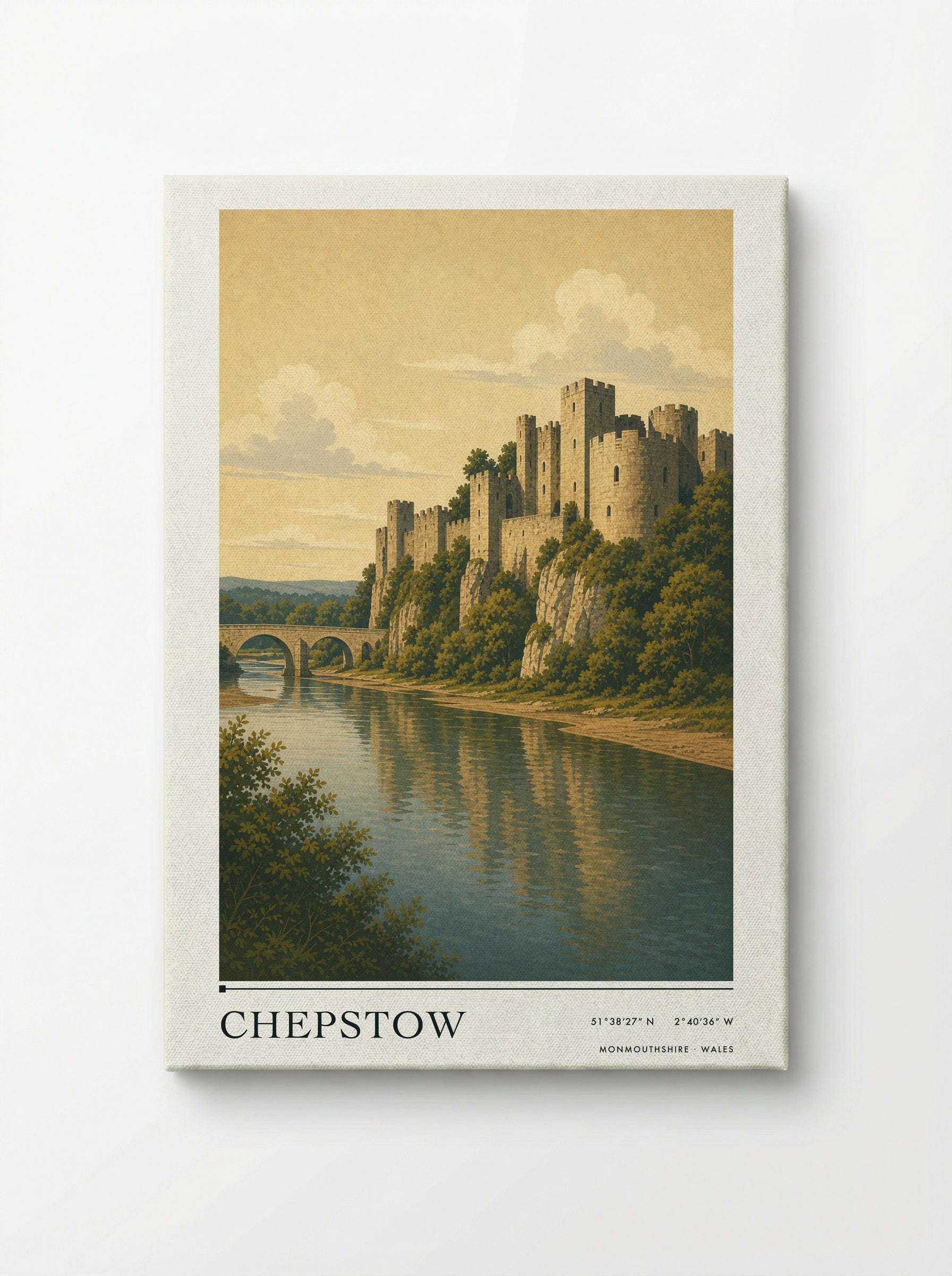 Chepstow Monmouthshire Wales Travel Poster - Canvas