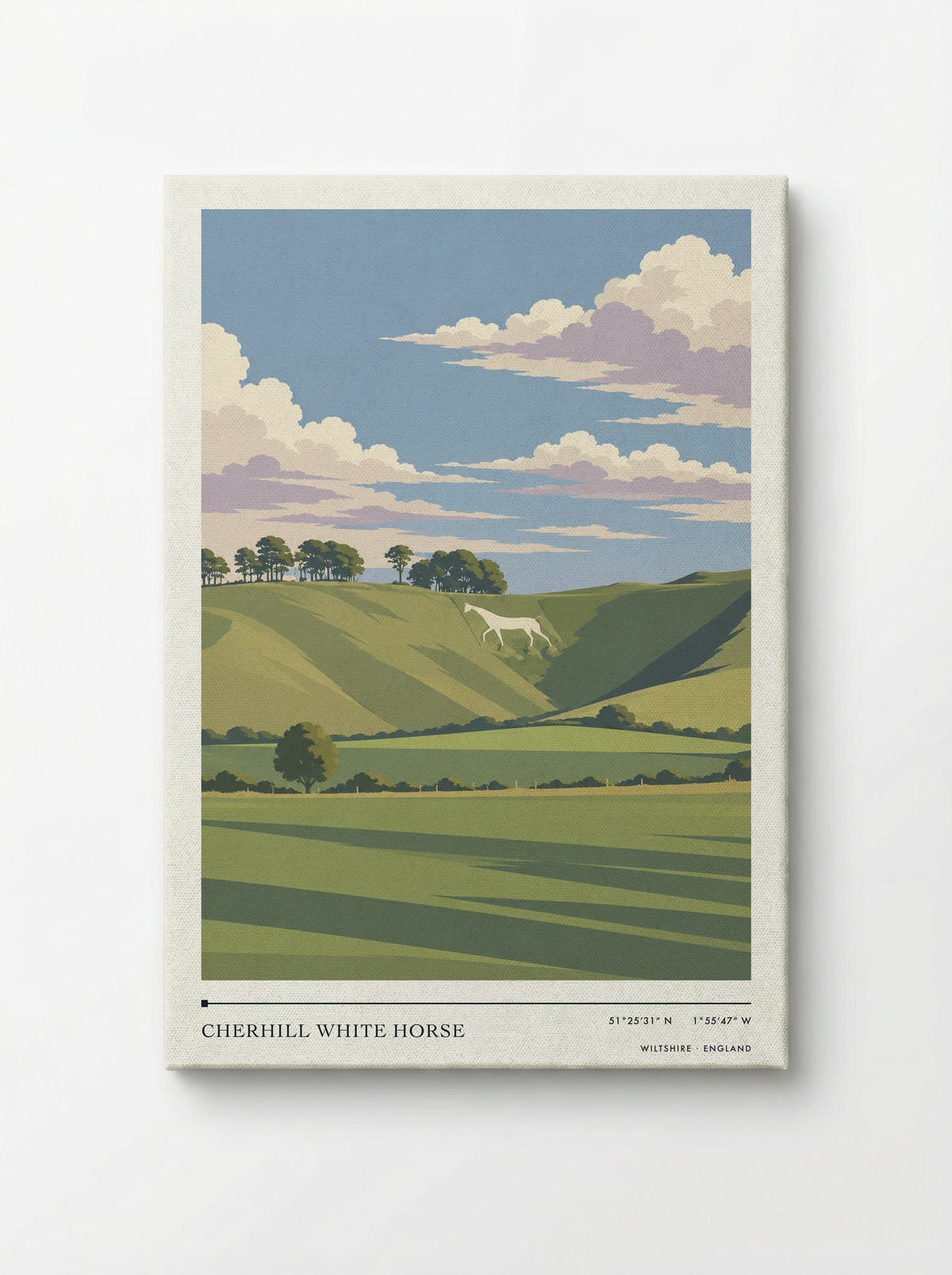 Cherhill White Horse Wiltshire | Travel Poster - Canvas