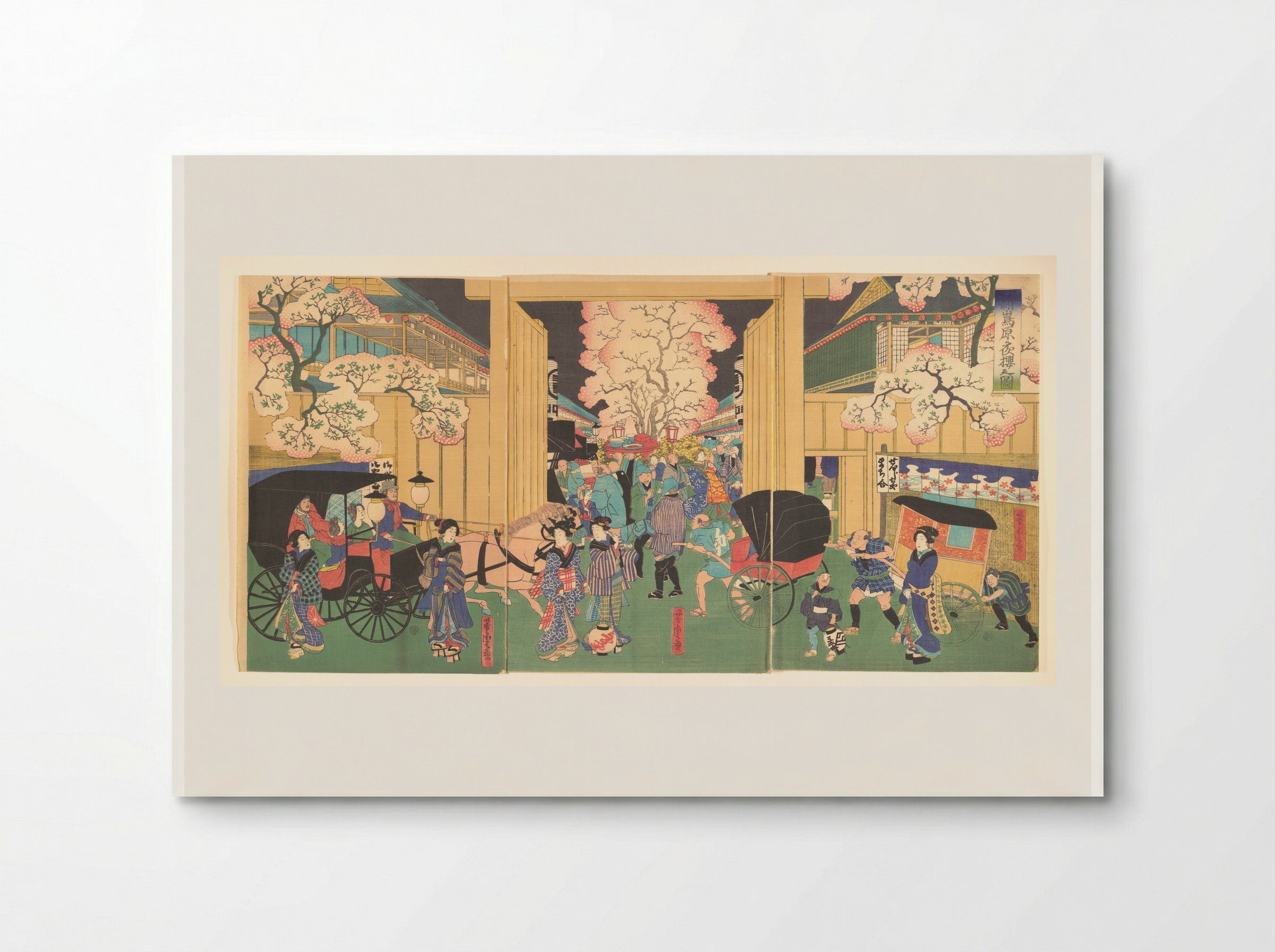 Cherries at Night at New Shimabara - Utagawa Yoshitora - Poster