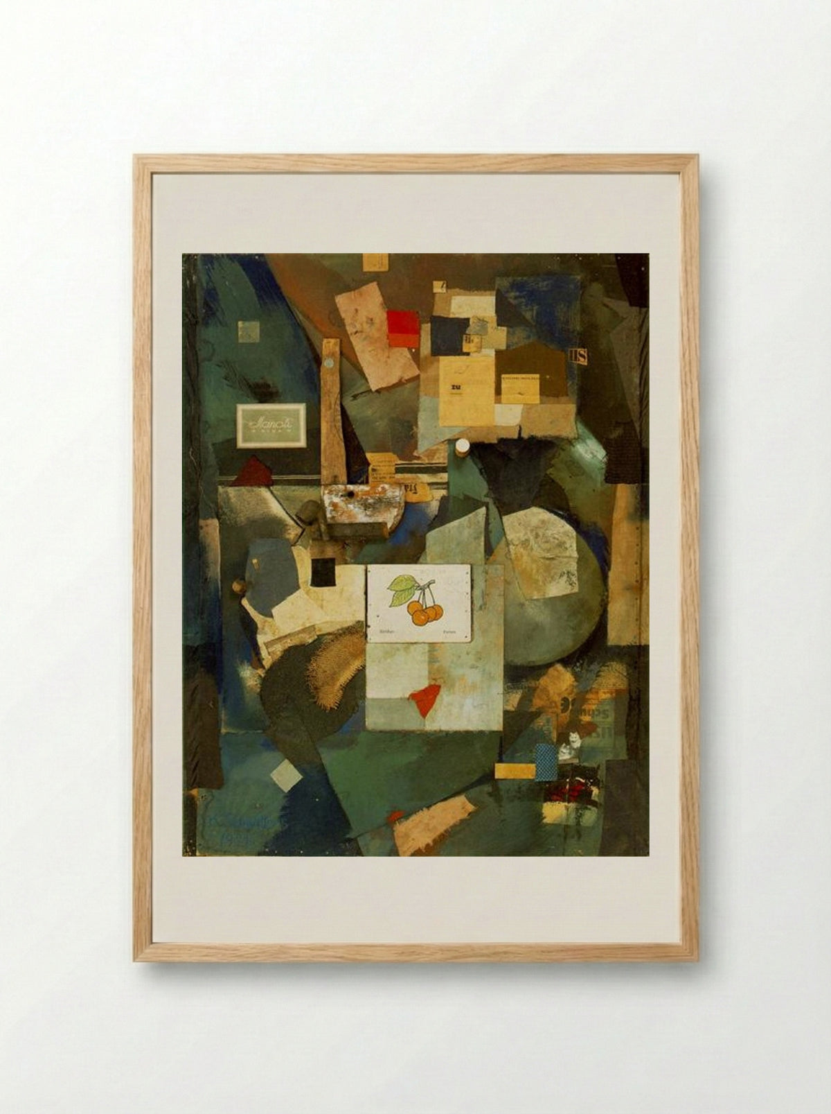 Cherry Picture (Das Kirschbild) - Kurt Schwitters - Framed Print Wood
