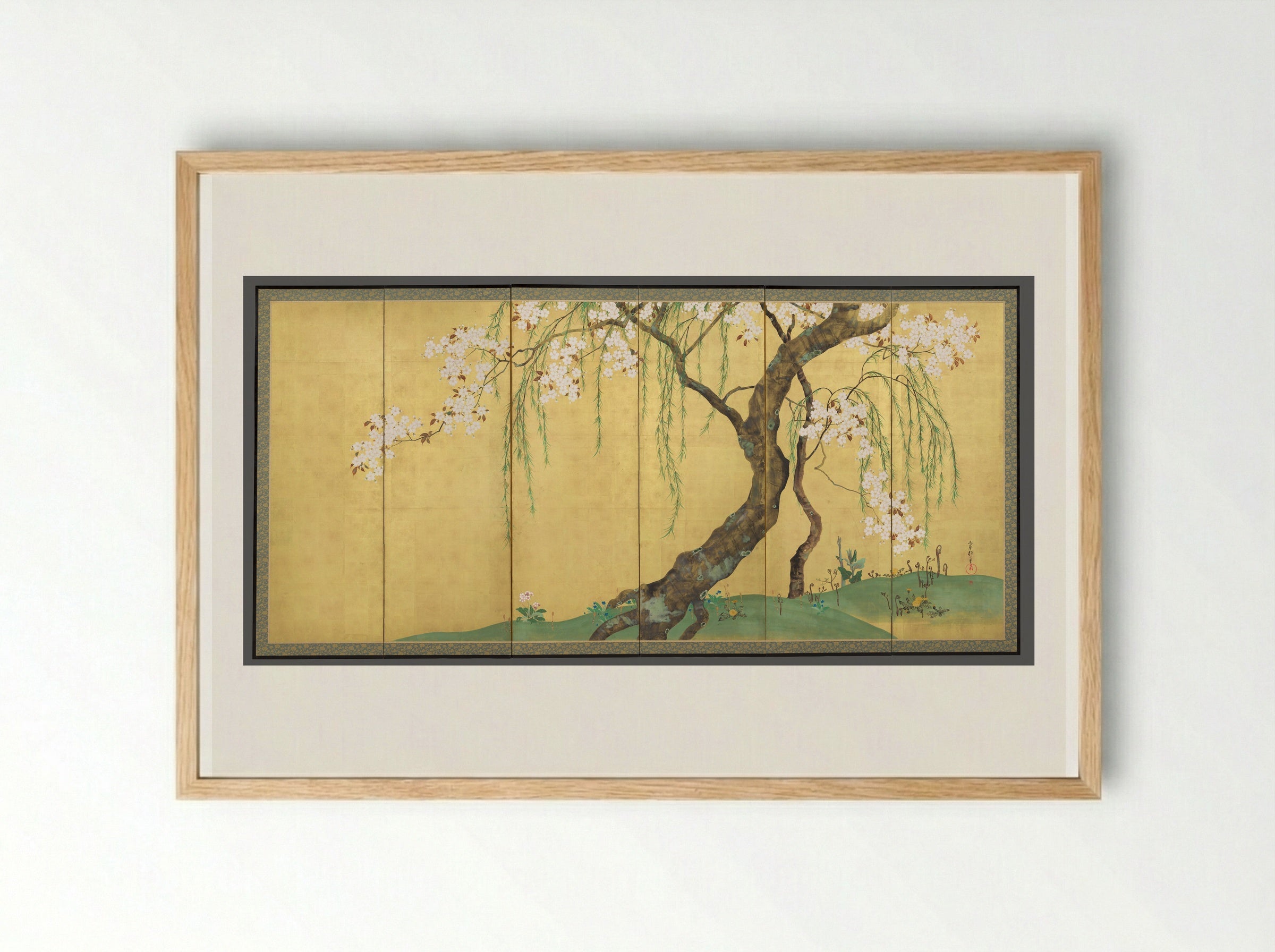 Cherry and Maple Trees - Sakai Hōitsu - Framed Print Wood
